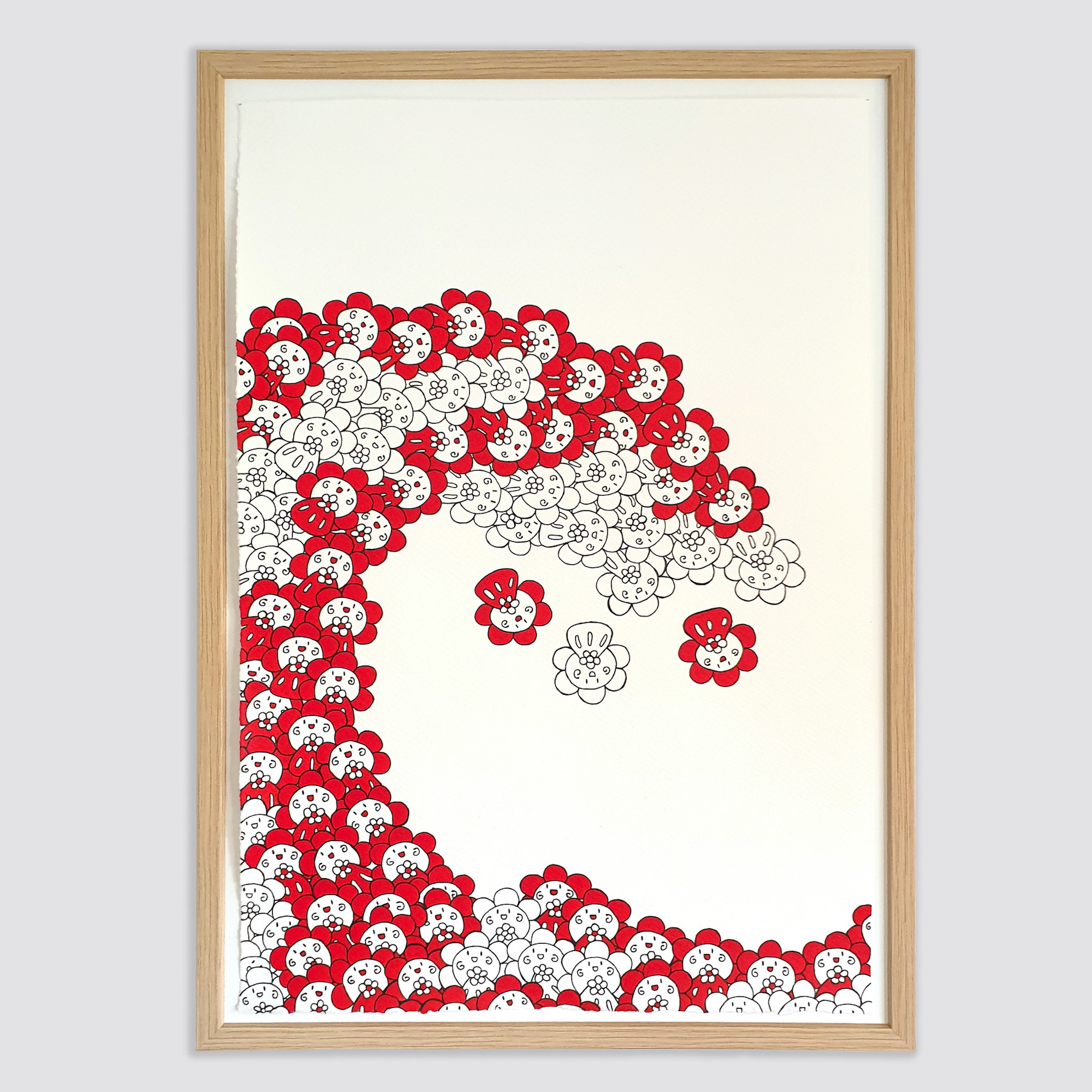 "Happy wave" 2023, Acrylic on paper, 50 x 35 cm