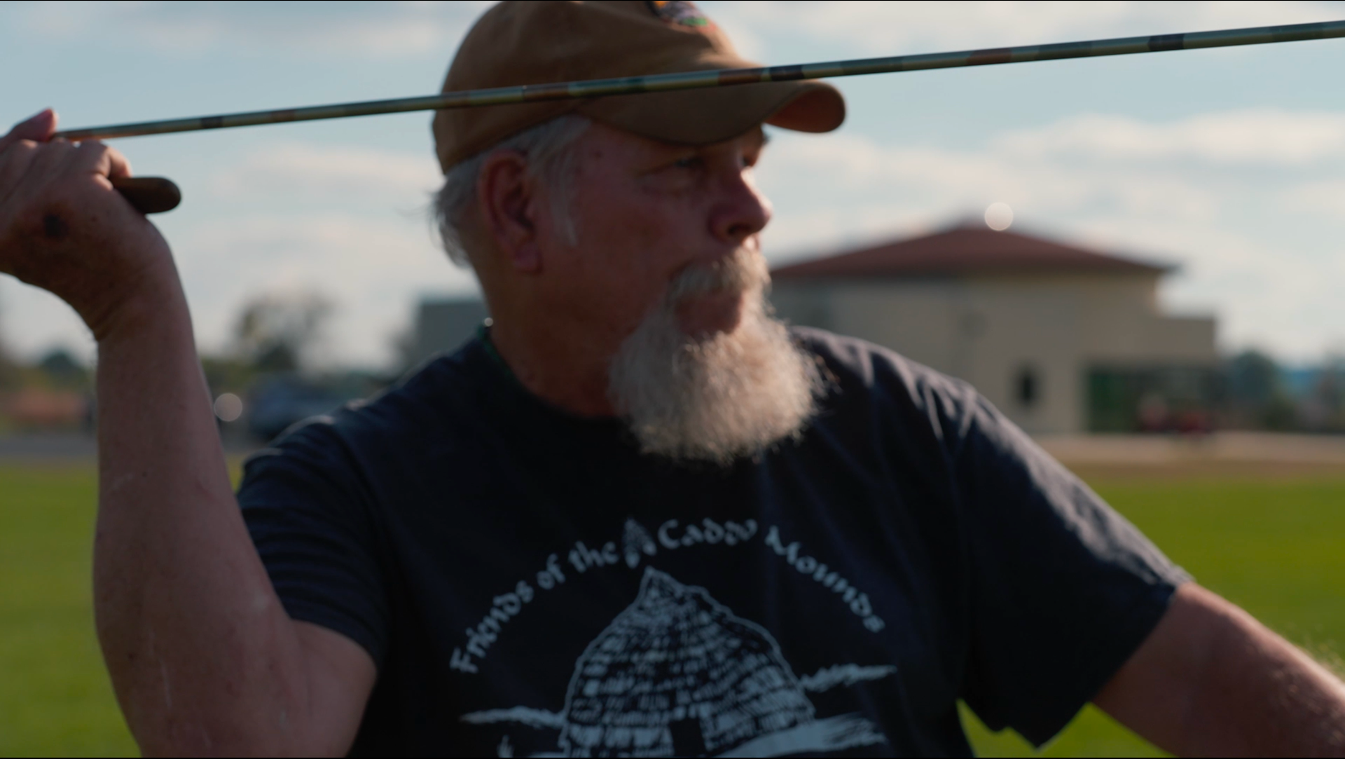 Neal Stilley throwing an atlatl in An Ember of the Past, a documentary by Lone Bolt Pictures.
