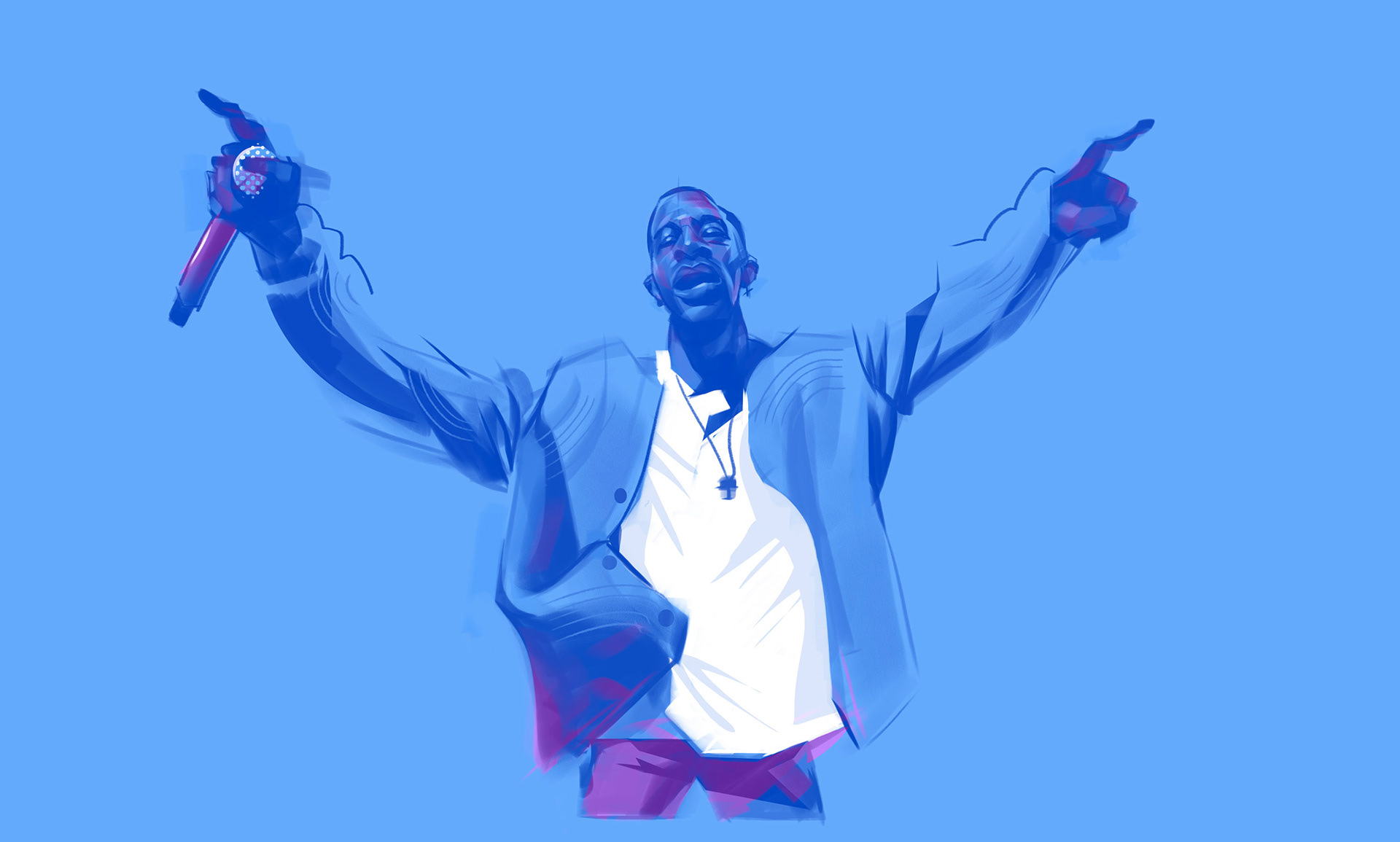Kid Cudi – Editorial illustration and portrait drawing
