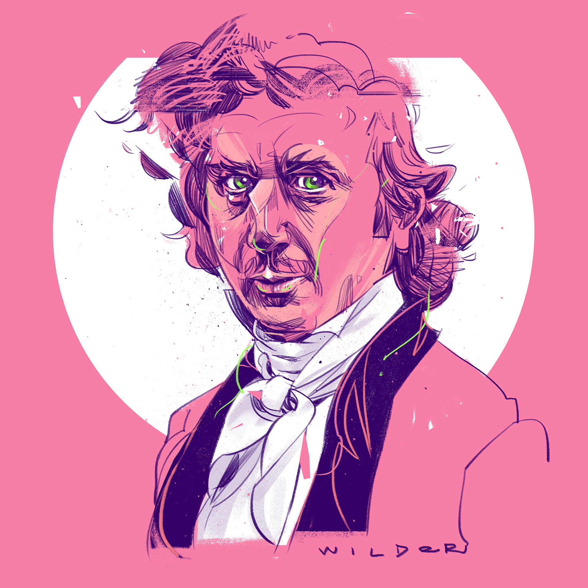 Gene Wilder in Young Frankenstein – Editorial illustration and portrait drawing