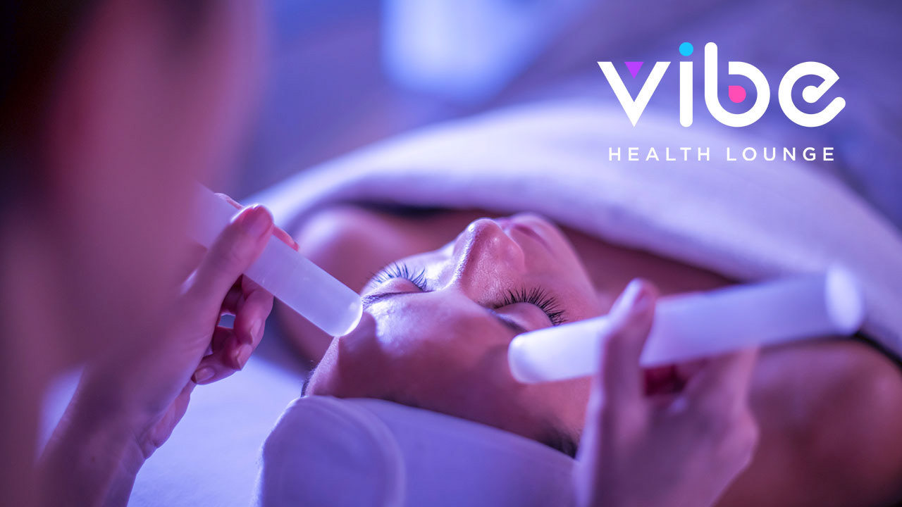 Logo design and image treatment for Vibe Health Lounge
