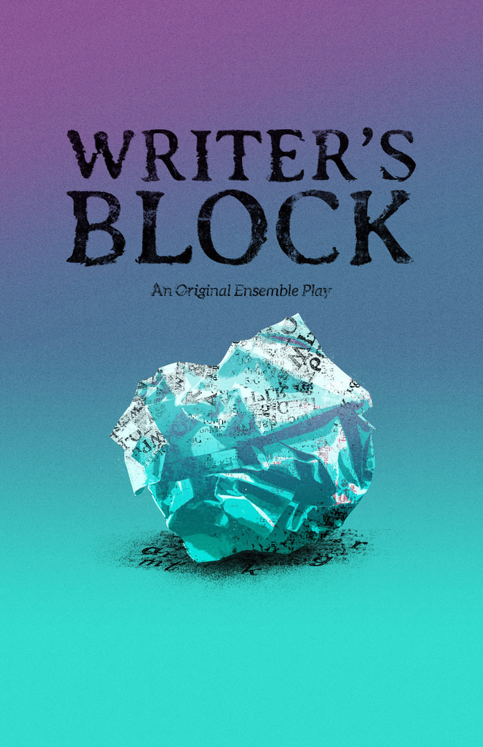 Theatre poster artwork for Writer's Block