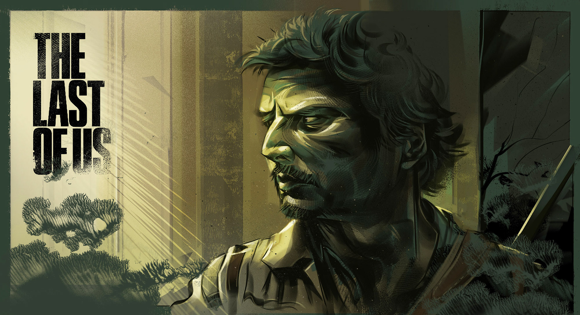 Pedro Pascal from The Last of Us – Editorial illustration and portrait drawing
