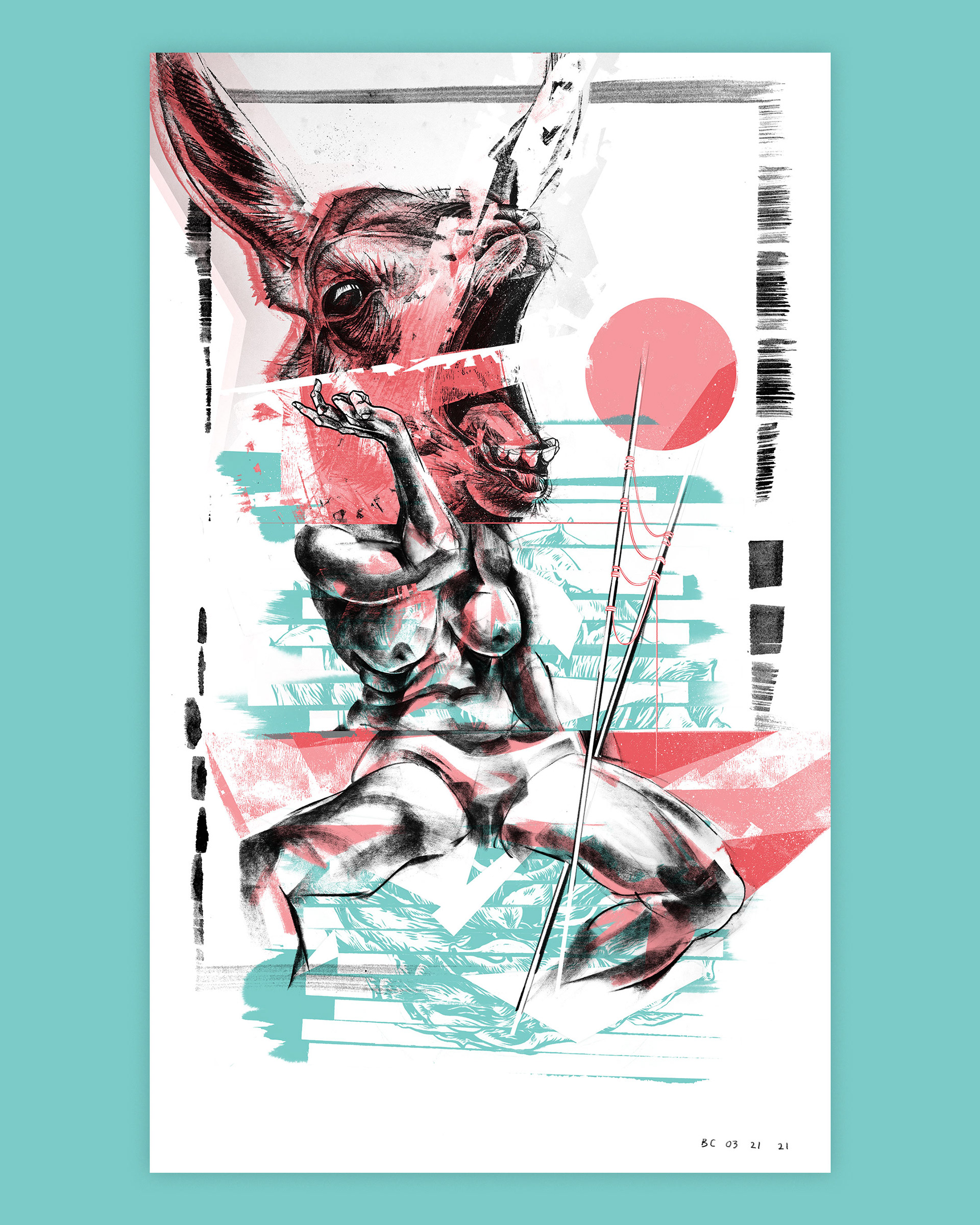 Digital and traditional figurative illustration