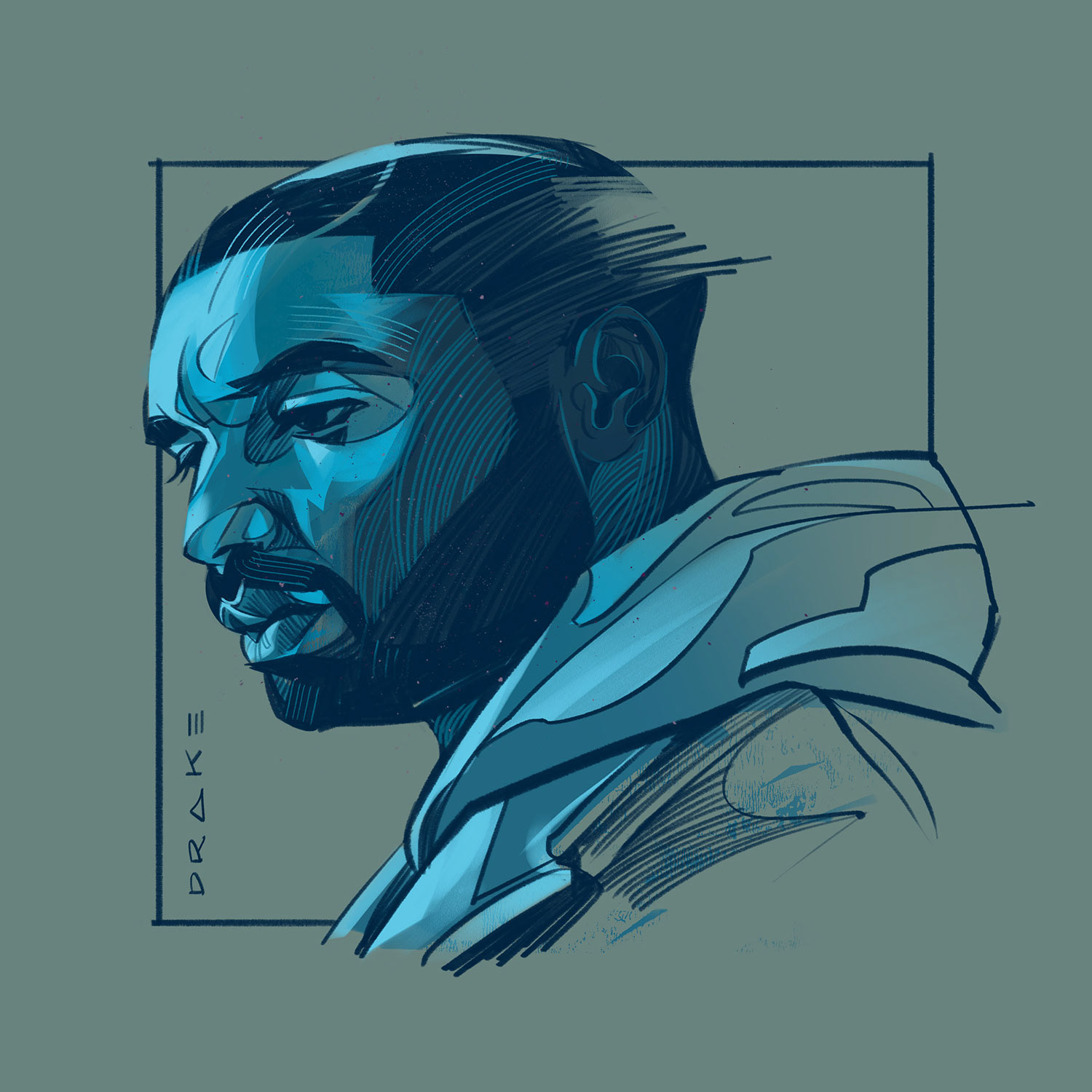 Drake – Editorial illustration and portrait drawing
