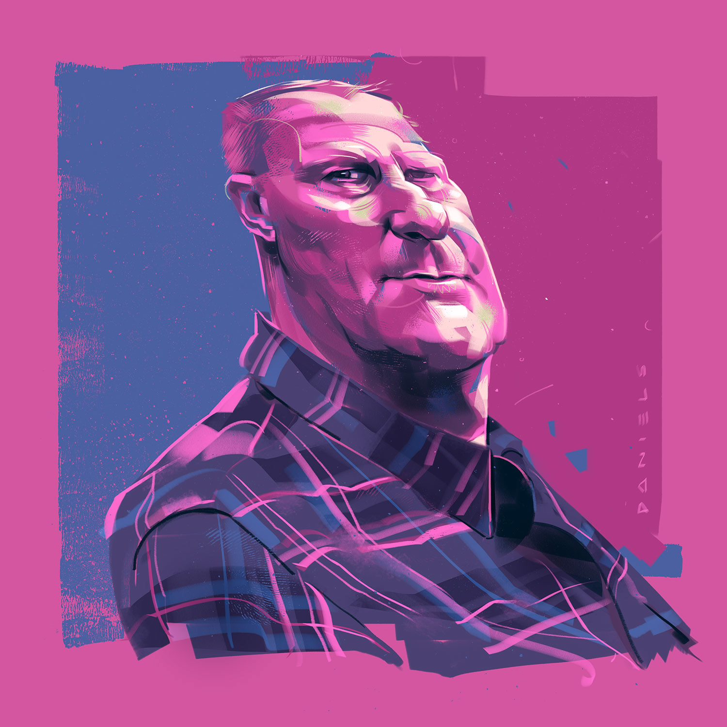 Jeff Daniels in American Rust – Editorial illustration and portrait drawing