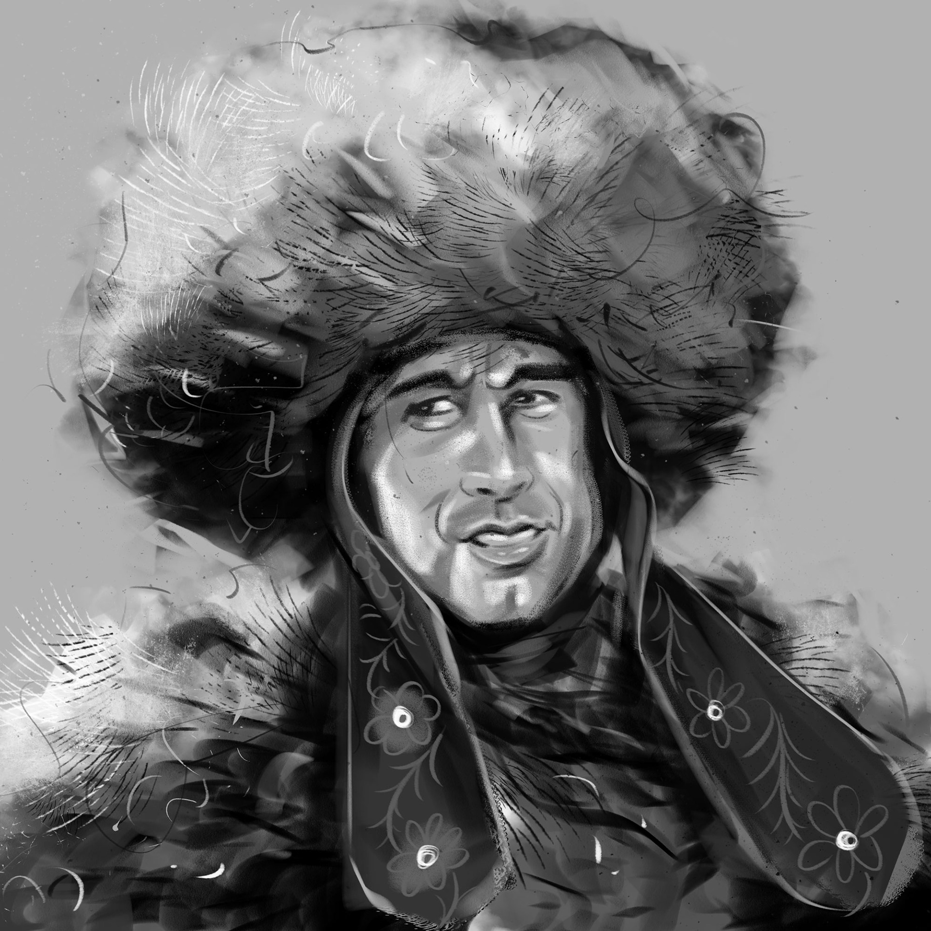 Chevy Chase in Spies Like Us – Editorial illustration and portrait drawing