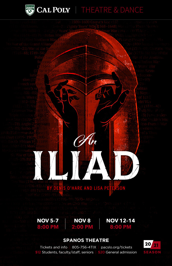 Theatre poster artwork for An Iliad