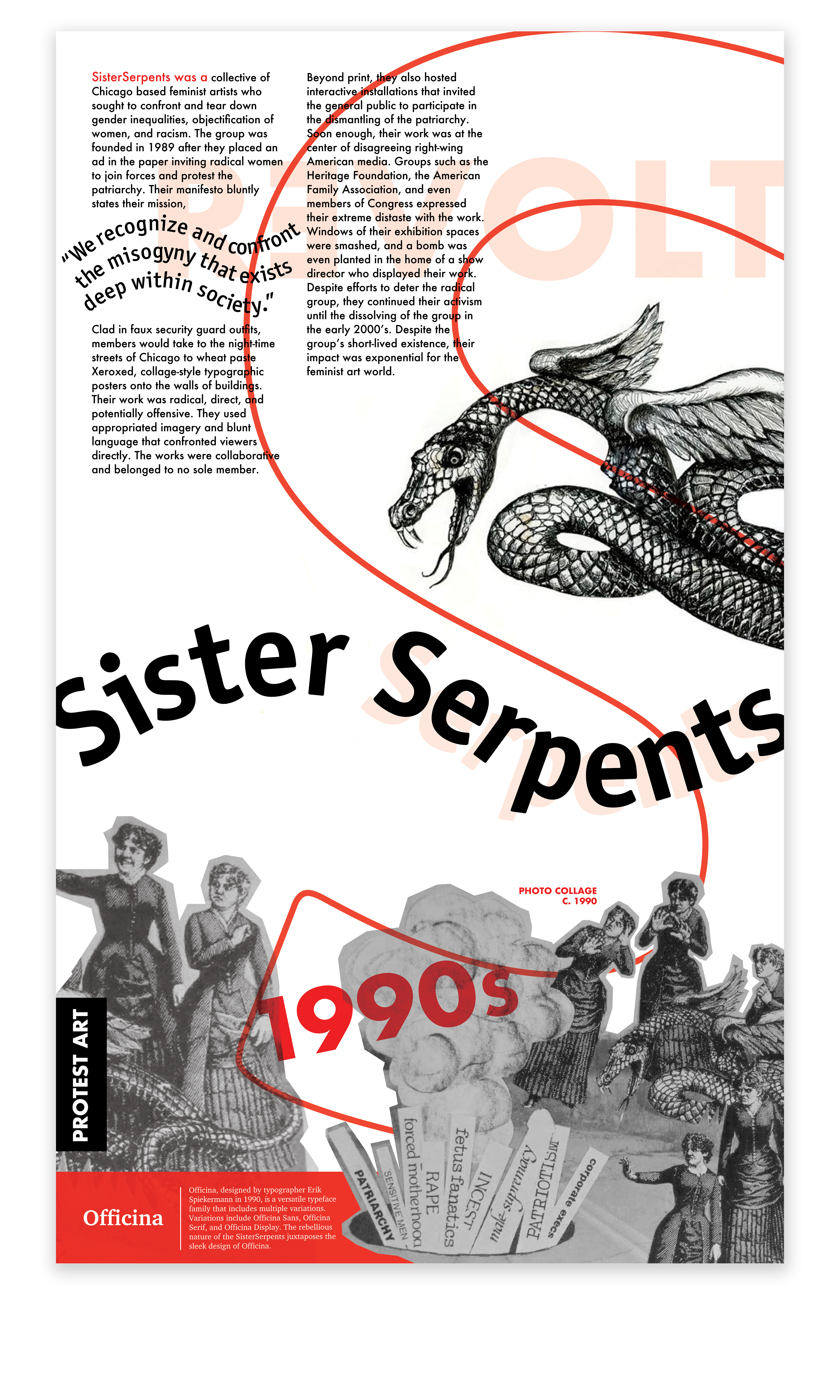 Feminist Protest Art Poster Series | Sister Serpents (3) | 13"x22"