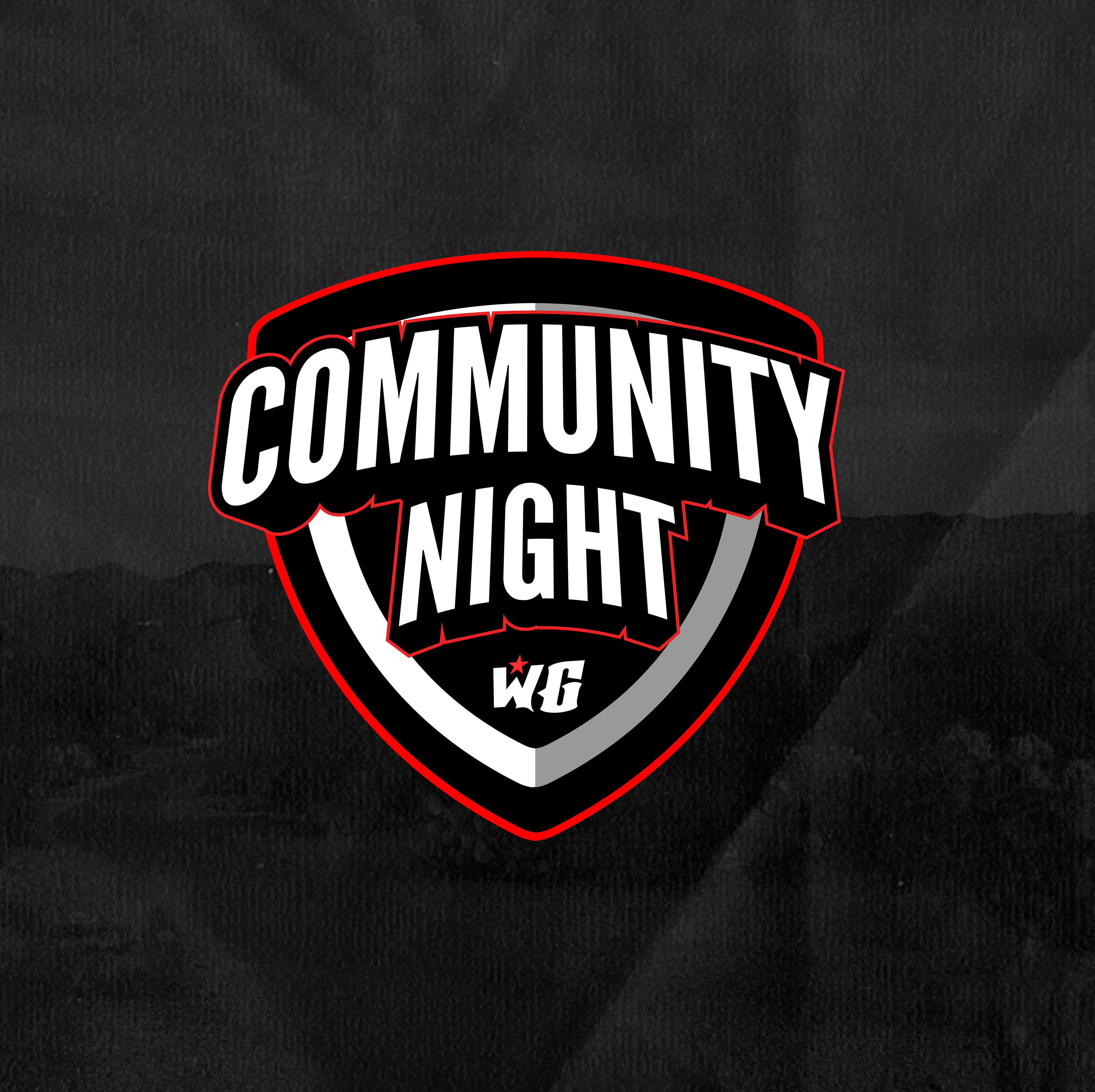 Community Nights are small, organized events that unite the professional players of Wanted Goons with the community. Community and players will play one select game. Unique logo was created for each comunity night. This one is the default logo.