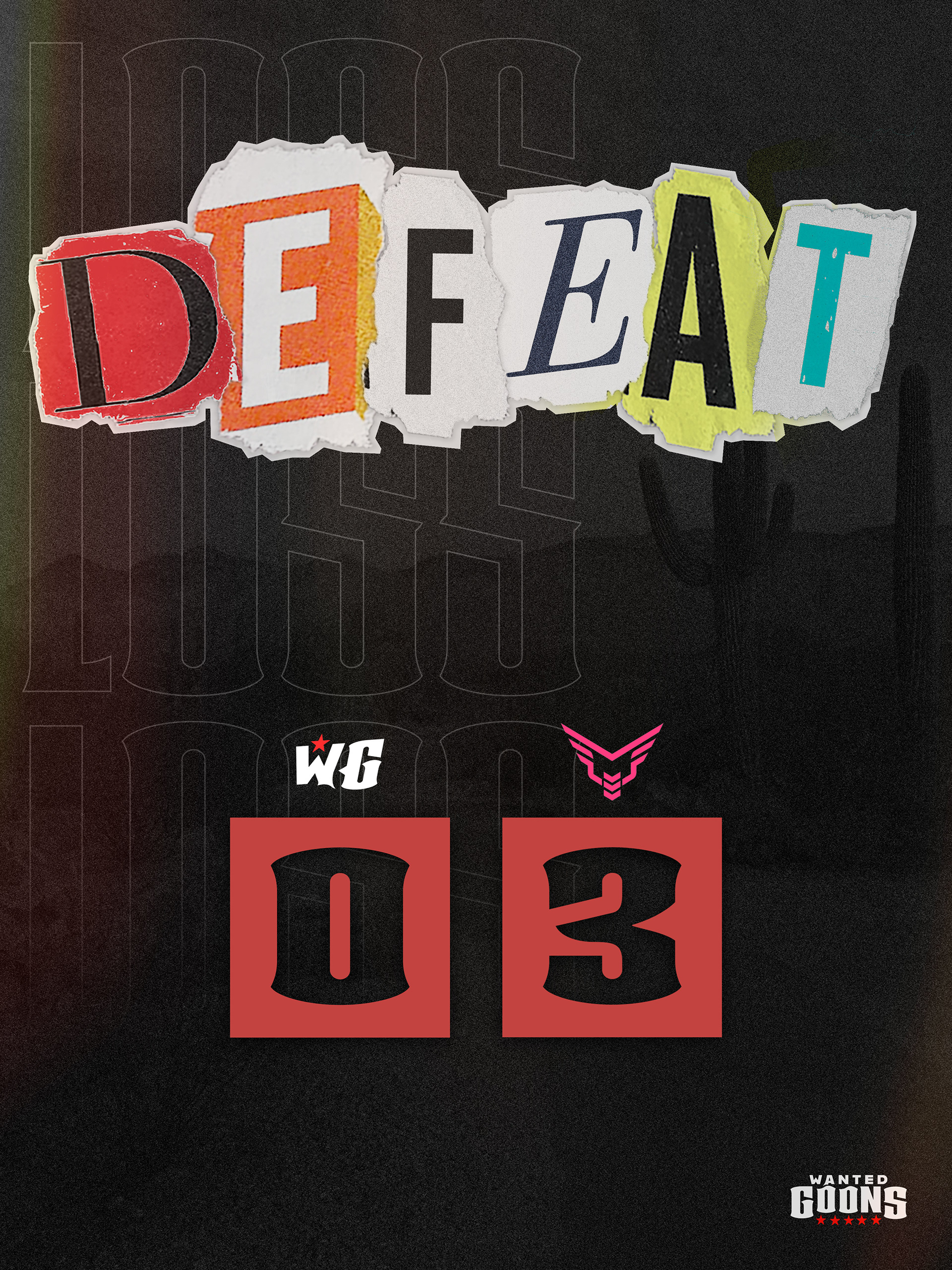 Defeat Graphic | Game Day Templates