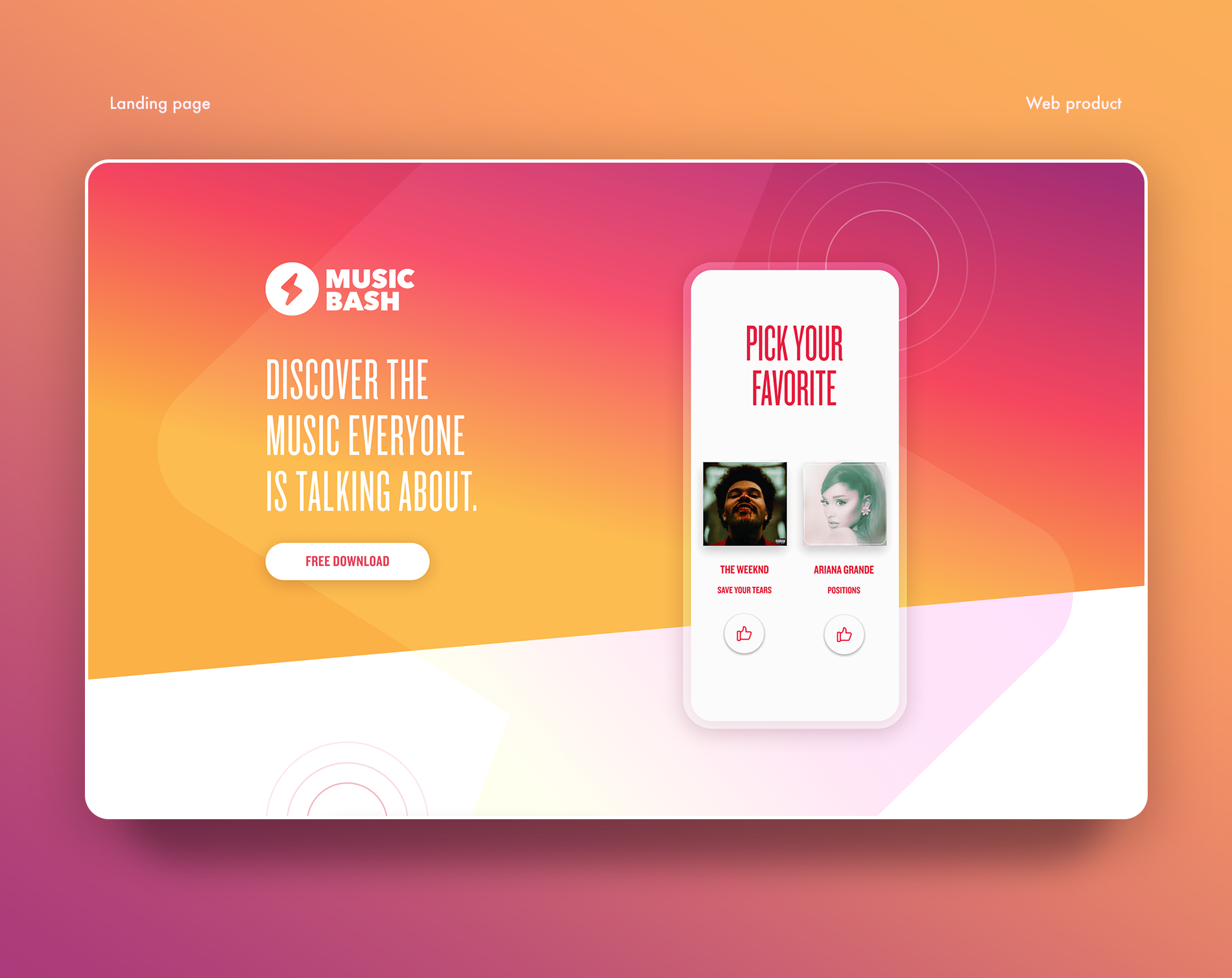 Segismundo Graphic Motion Design Music Bash Landing Page