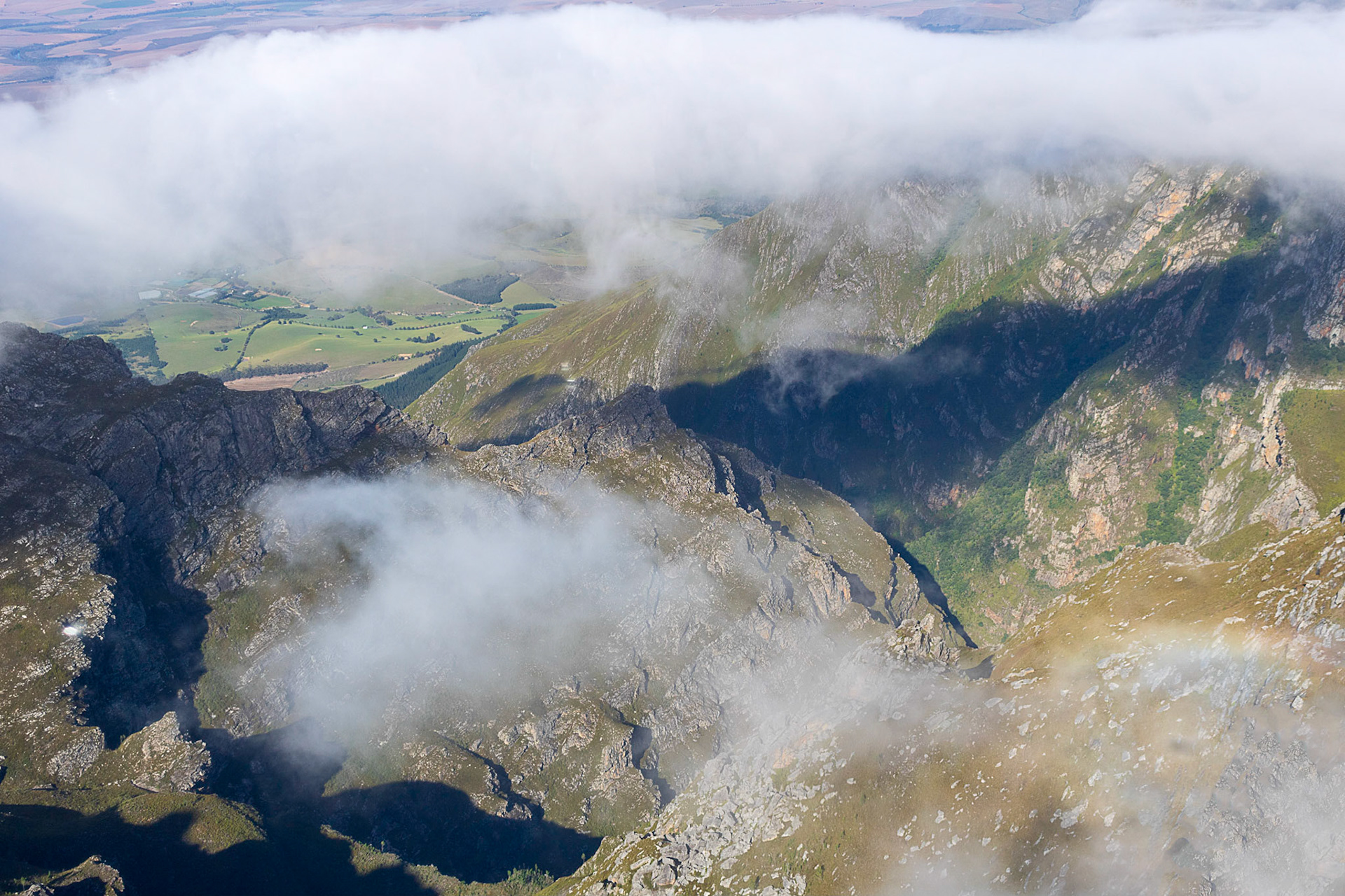 Arial photograph of the langberg mountain range.