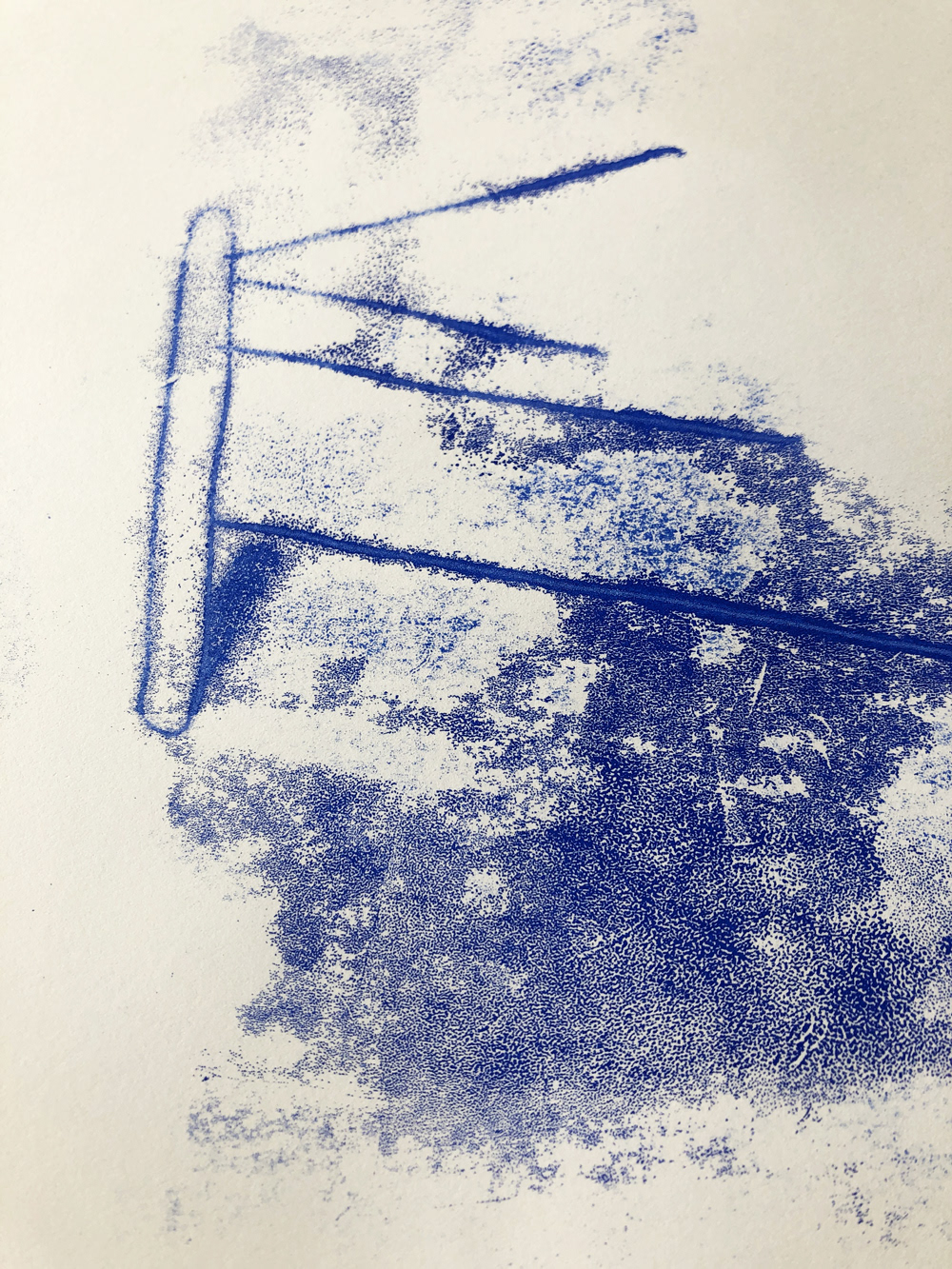 Monotypie Detail Bett