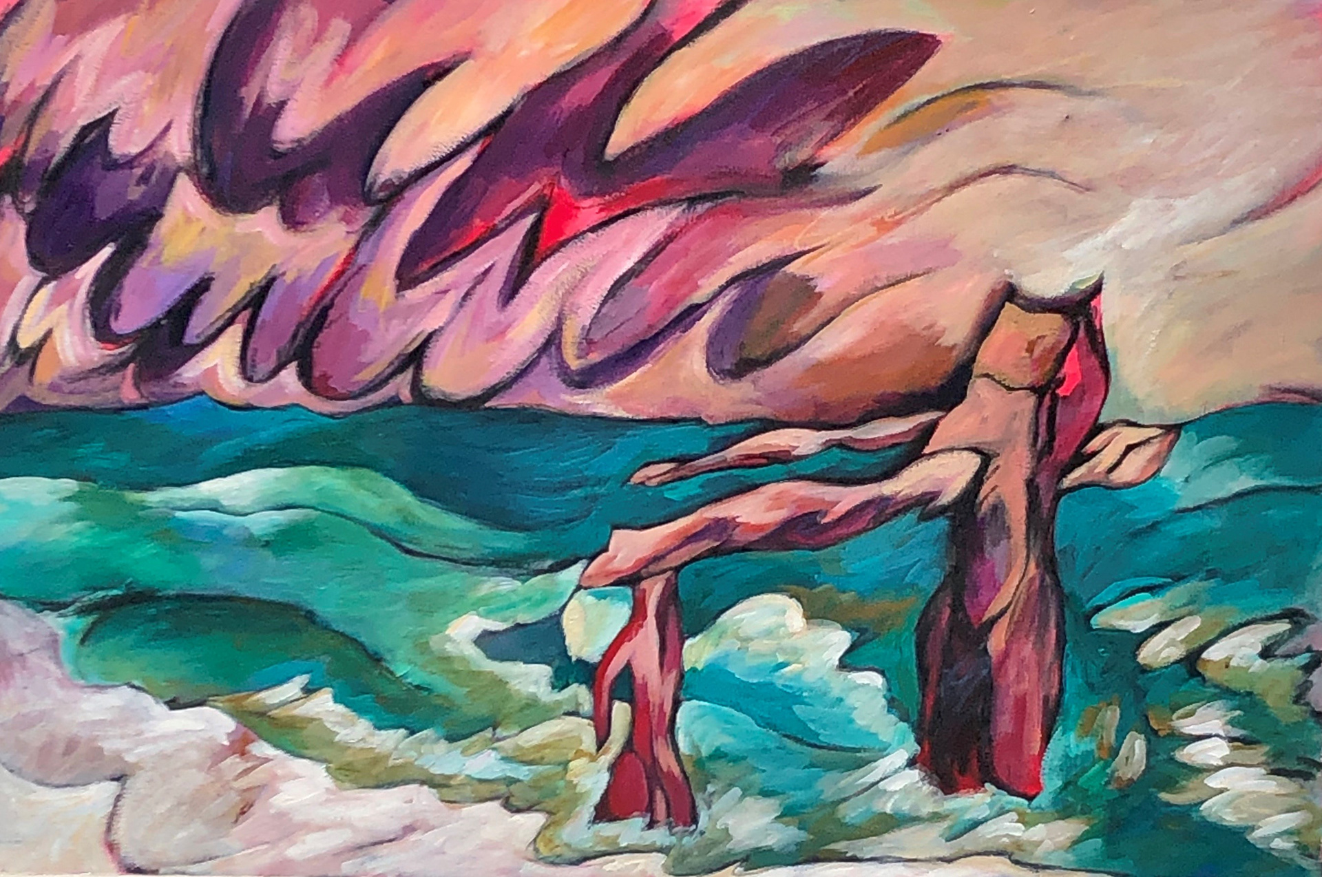 Sunset On the South Side, 1996, 26" 17" - $400