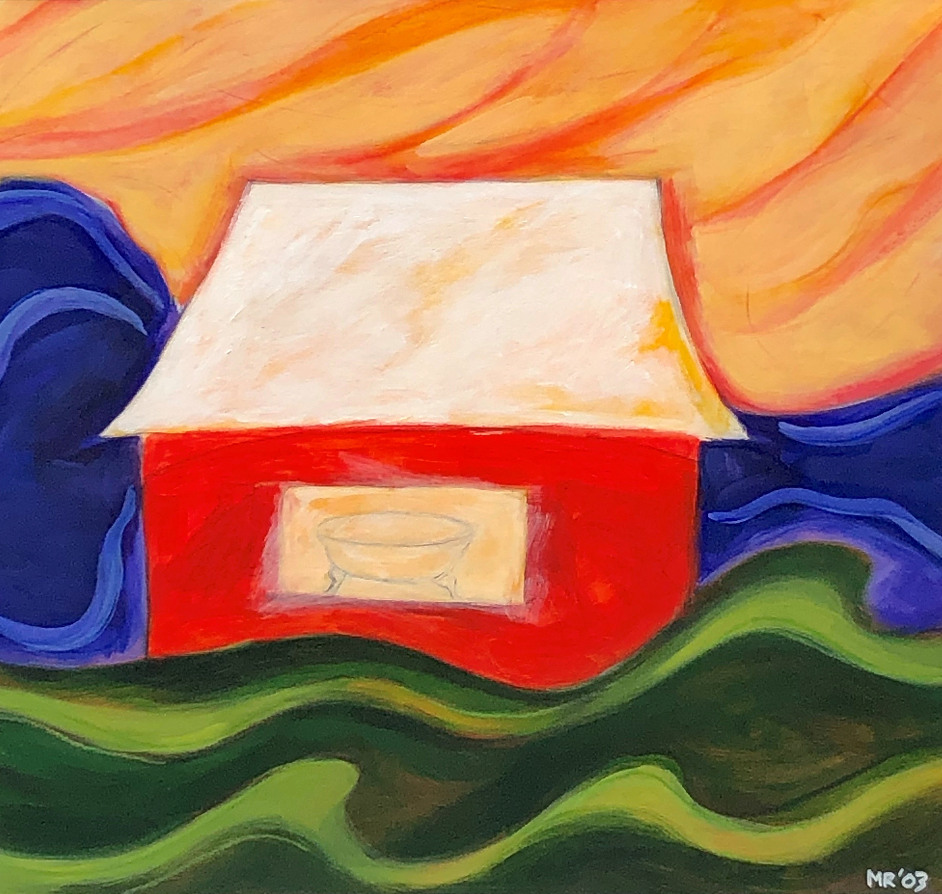 She Dreamt of a Long Hot Bath, 2003, 20" x 22" - $300