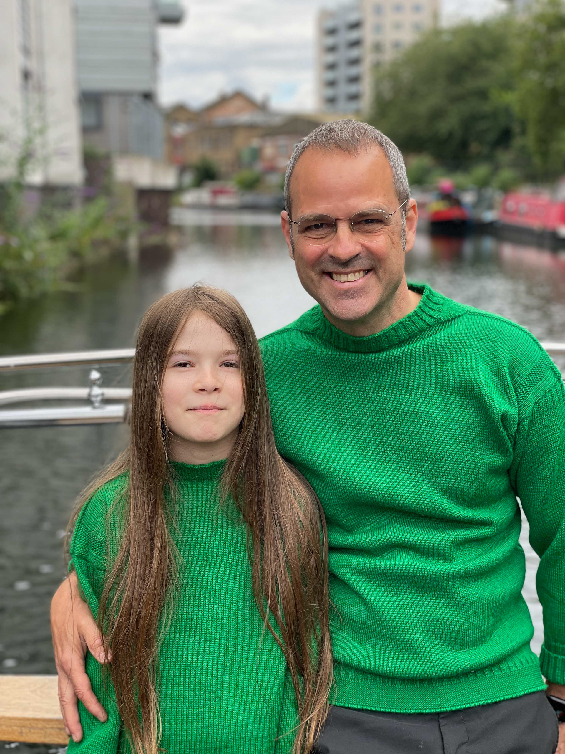 My daughter and I at home on the Regent's canal