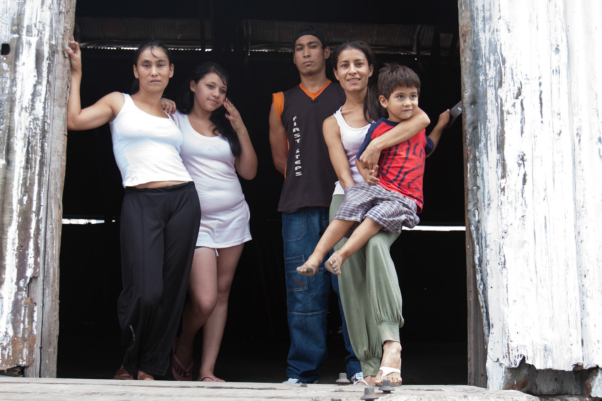 Refugees from a town flooded by a hydroelectric dam