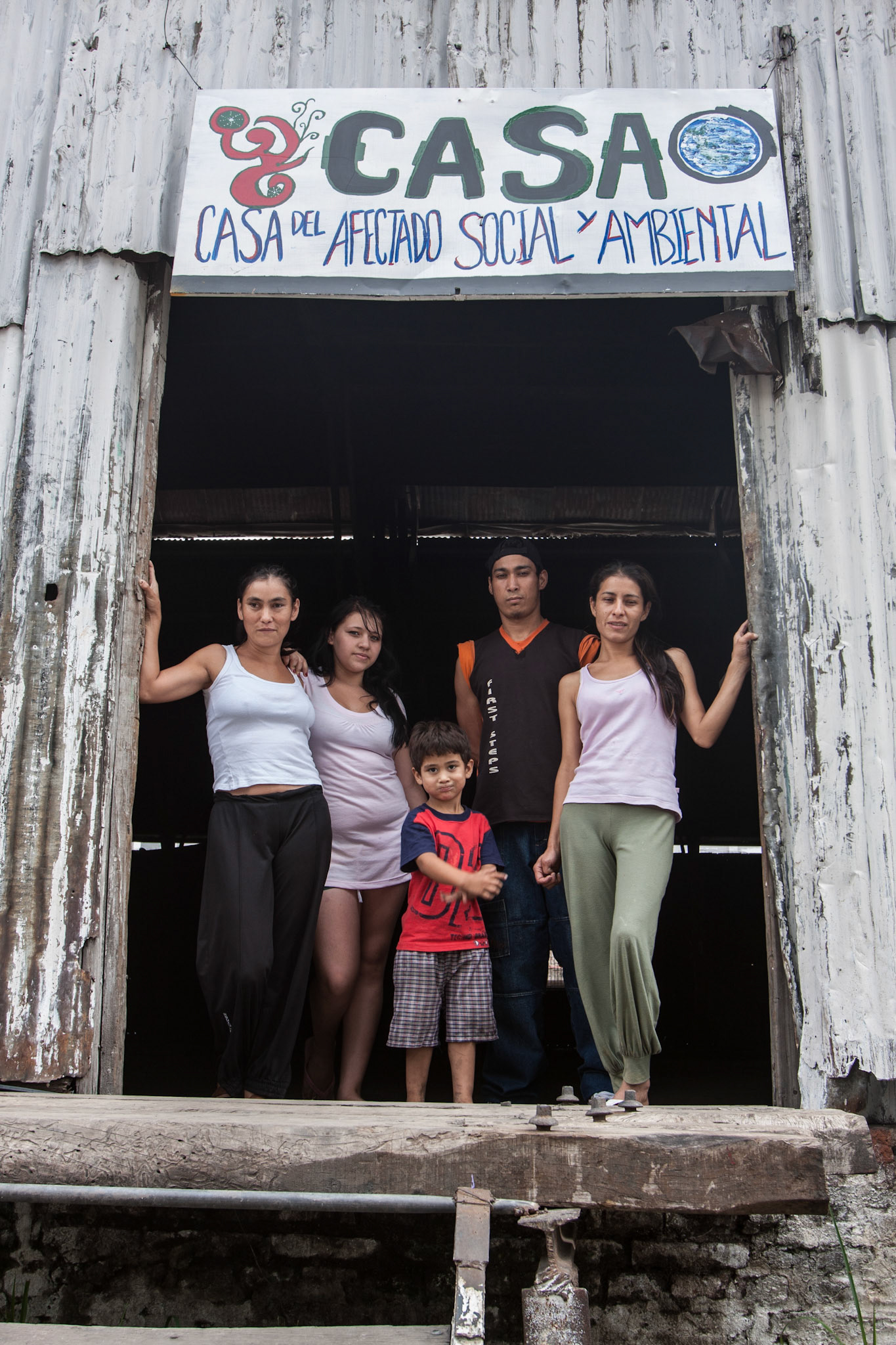 Refugees from a town flooded by a hydroelectric dam