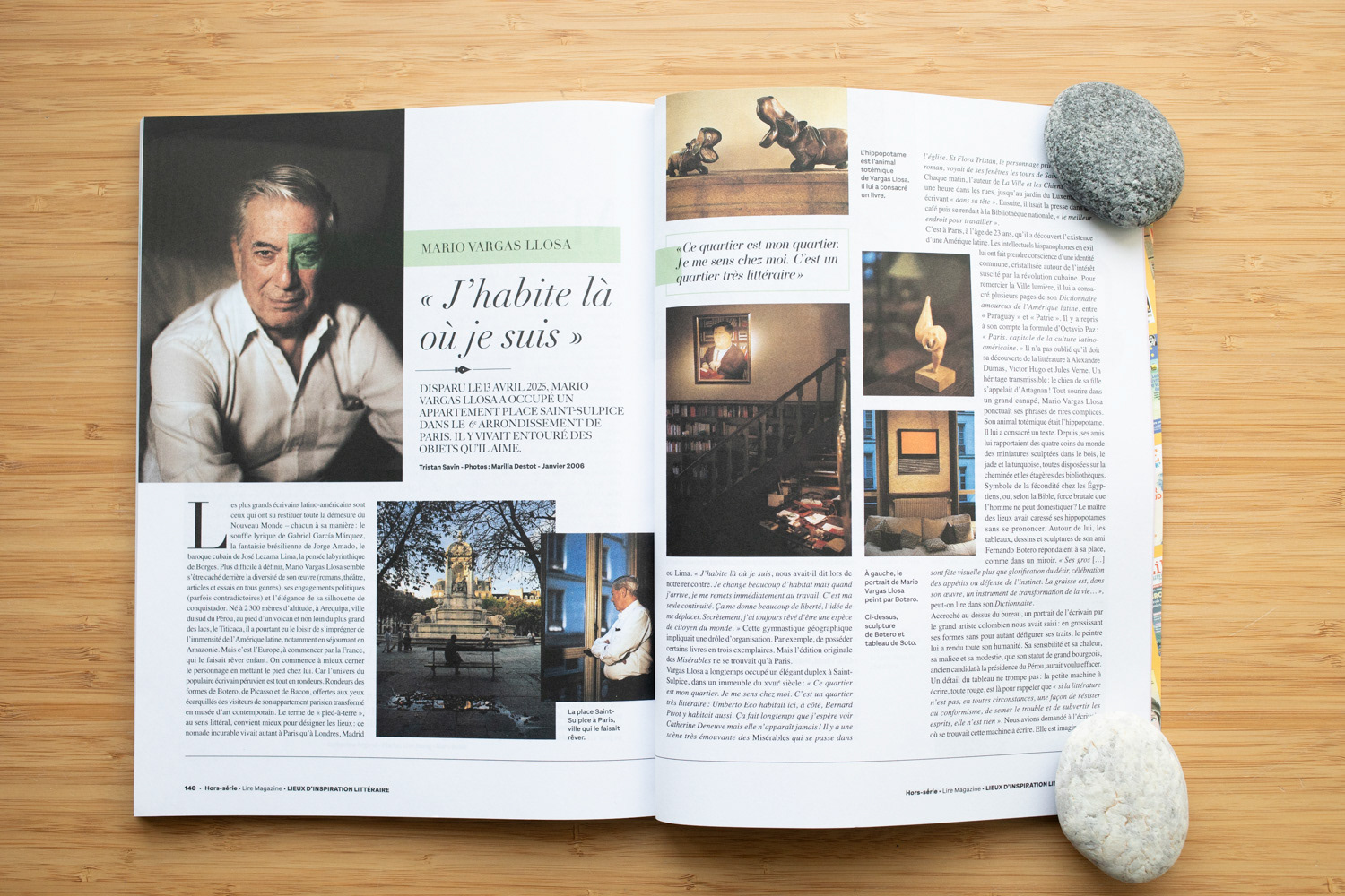 LIRE magazine,  numero des 50 ans, 2025 (re-publication du portrait de Mario Vargas Llosa)