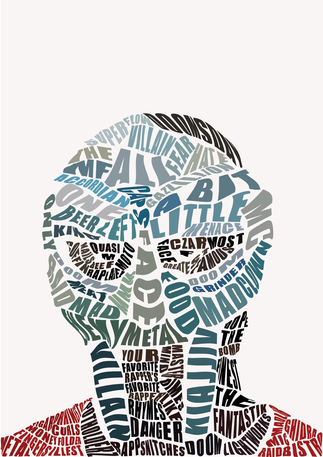 MF DOOM Text Collage
