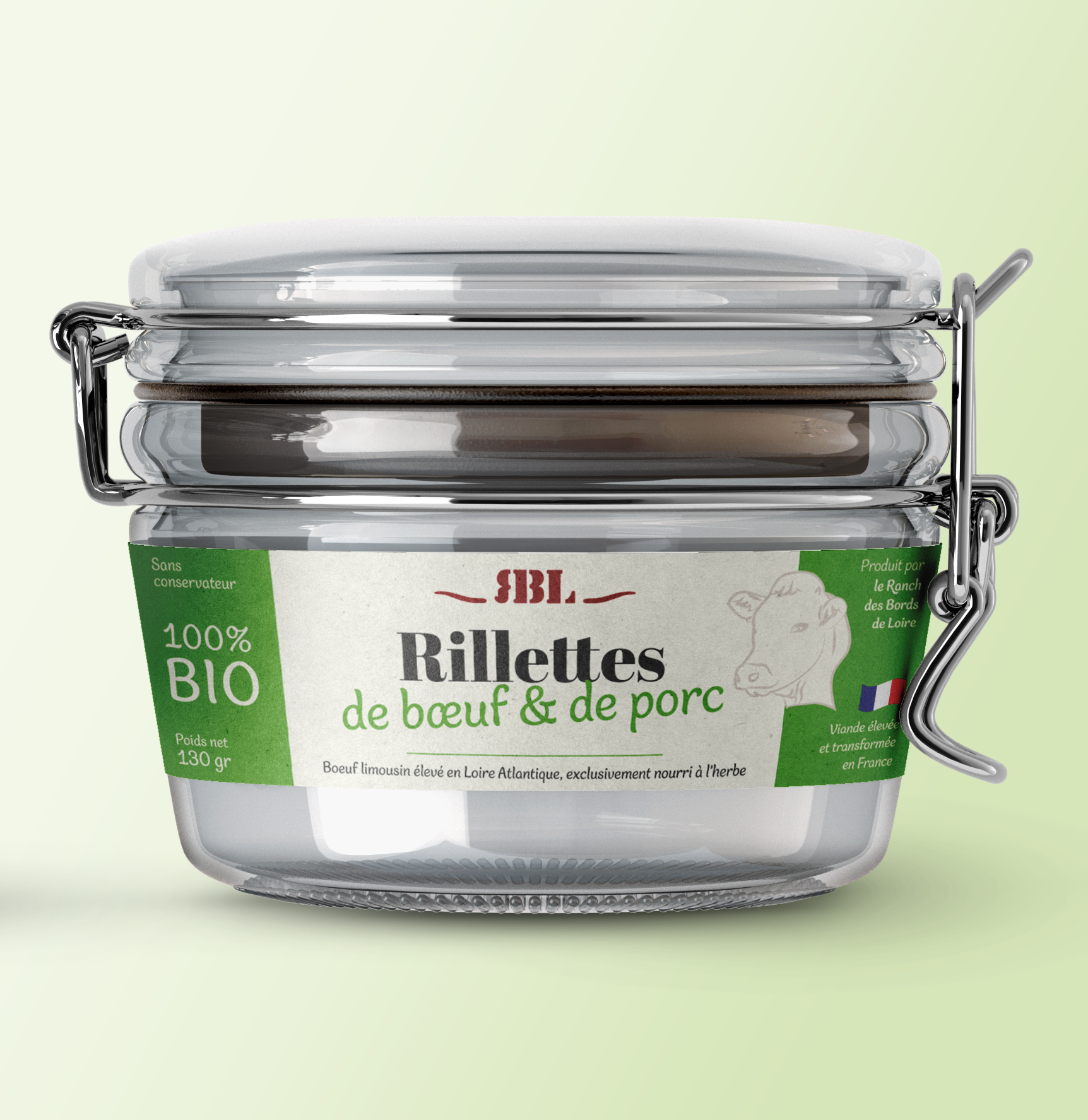 Etiquette alimentaire - GAEC "Ranch des Bords de Loire" (rillettes)