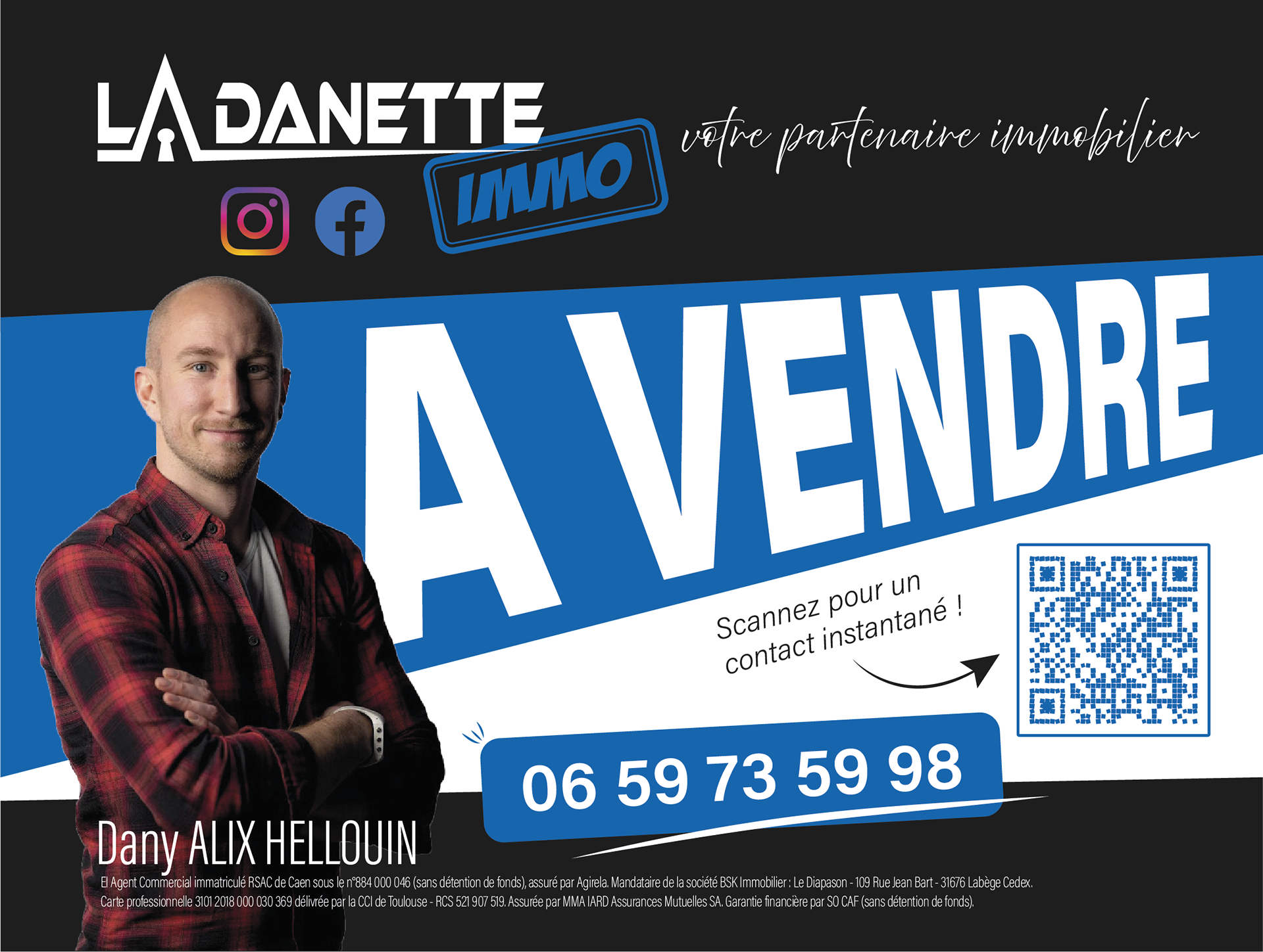 Signalétique "à vendre" - La Danette IMMO