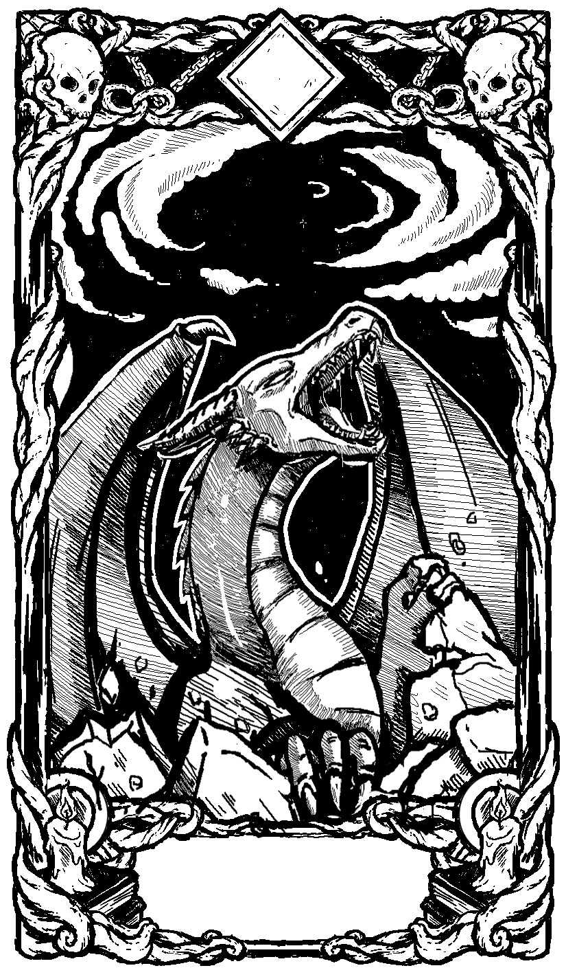 Twin Mask Shade Card - Digital Art ; Border not done by me, center card art created to match border syle