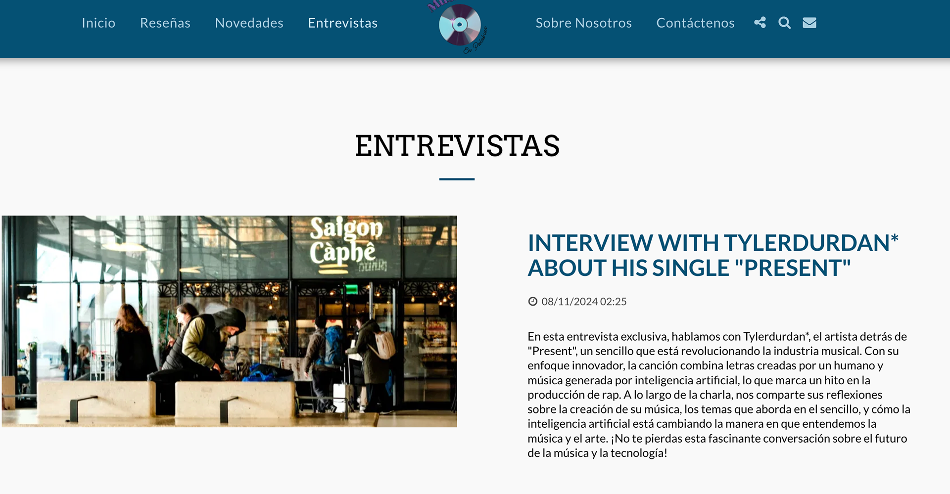 interview tylerdurdan* musica en palabras argentina sobre musica ai