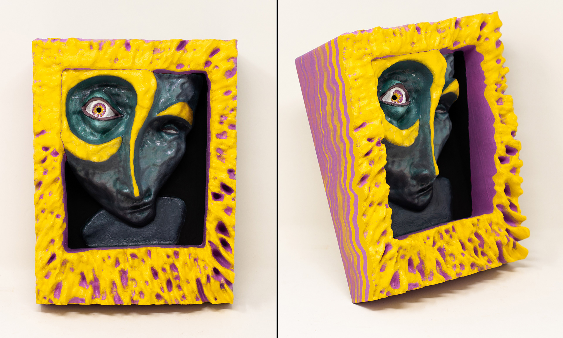 Face 3. Acrylic on PLA 3D print.