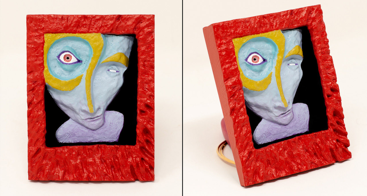 Face 2. Acrylic on PLA 3D print.