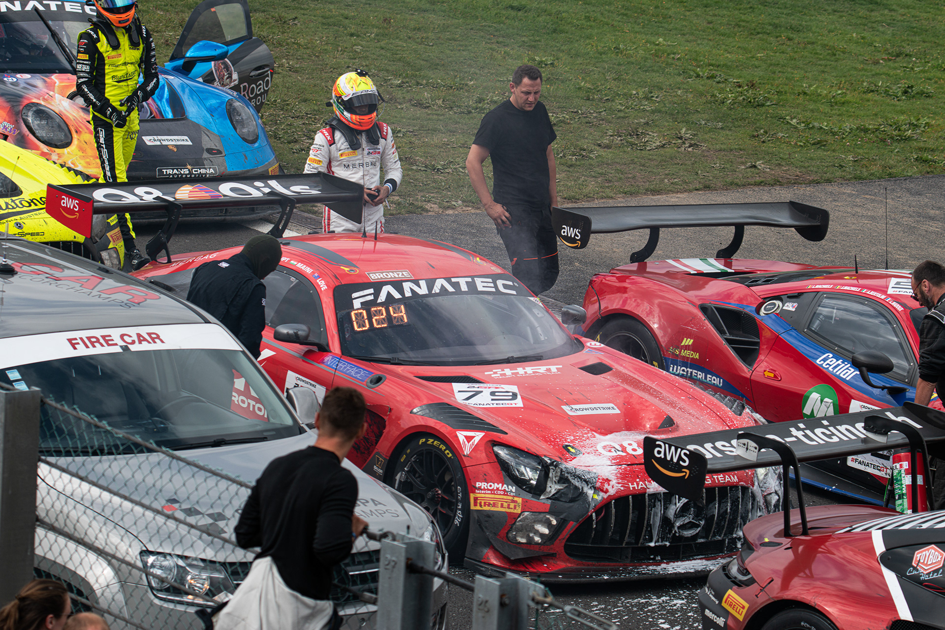 Fire after the race