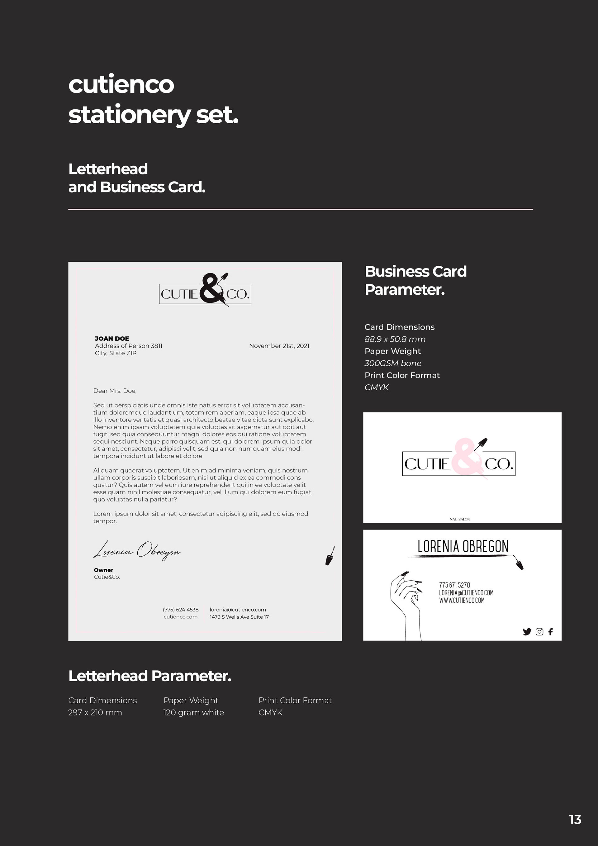 Brand Guidelines Packet - Stationary Set