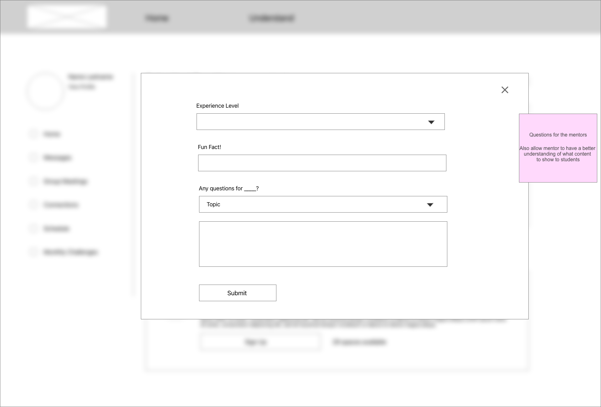 Sign up page