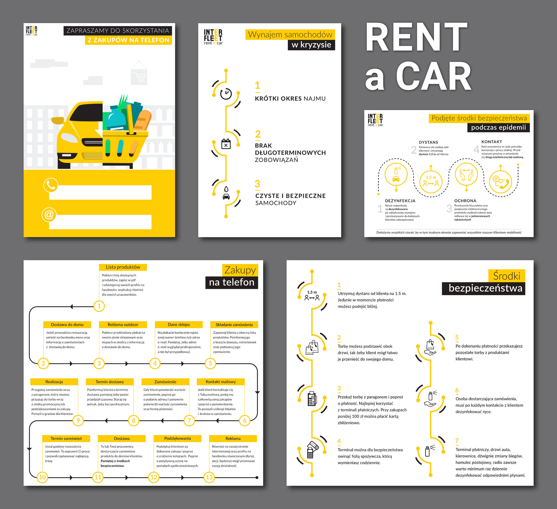 Broszura z ofertą zakupów na telefon podczas pandemii wykonana dla firmy "Inter Fleet"