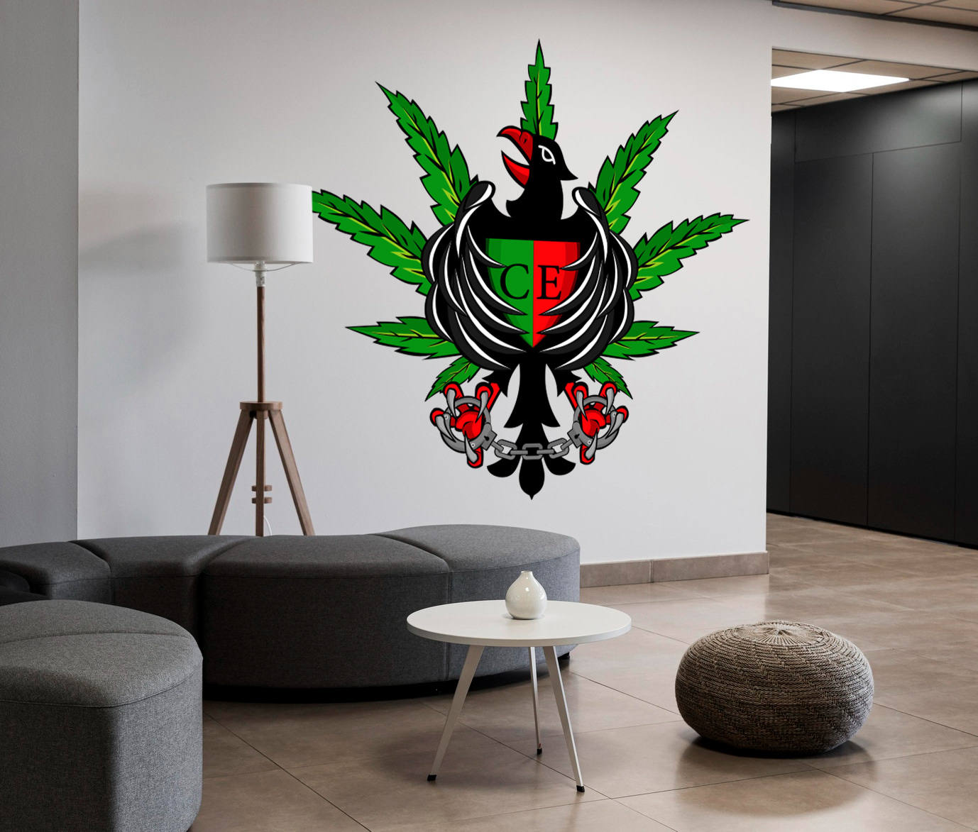 Ilustracja na ścianę wykonana dla niemieckiego wydziału walki z handlem narkotyków