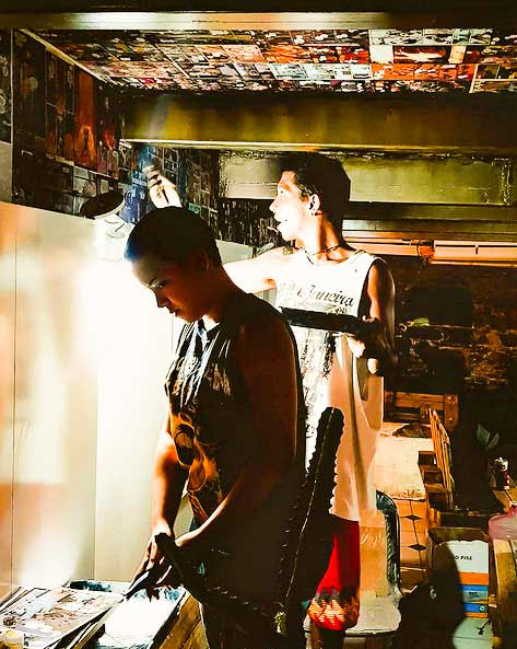 Rafael Draga and Clara Edwiges working