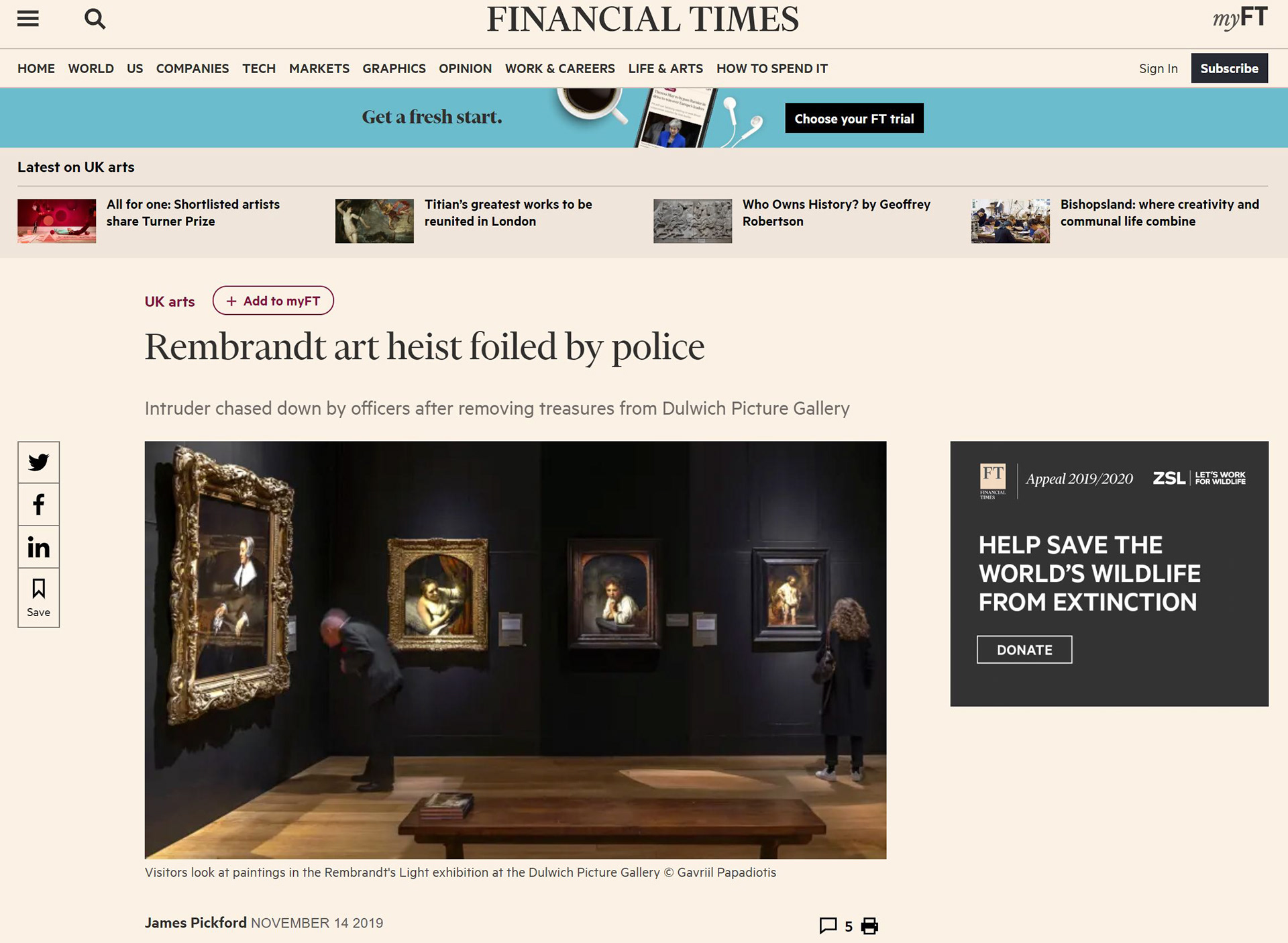 Financial Times - Dulwich Picture Gallery
