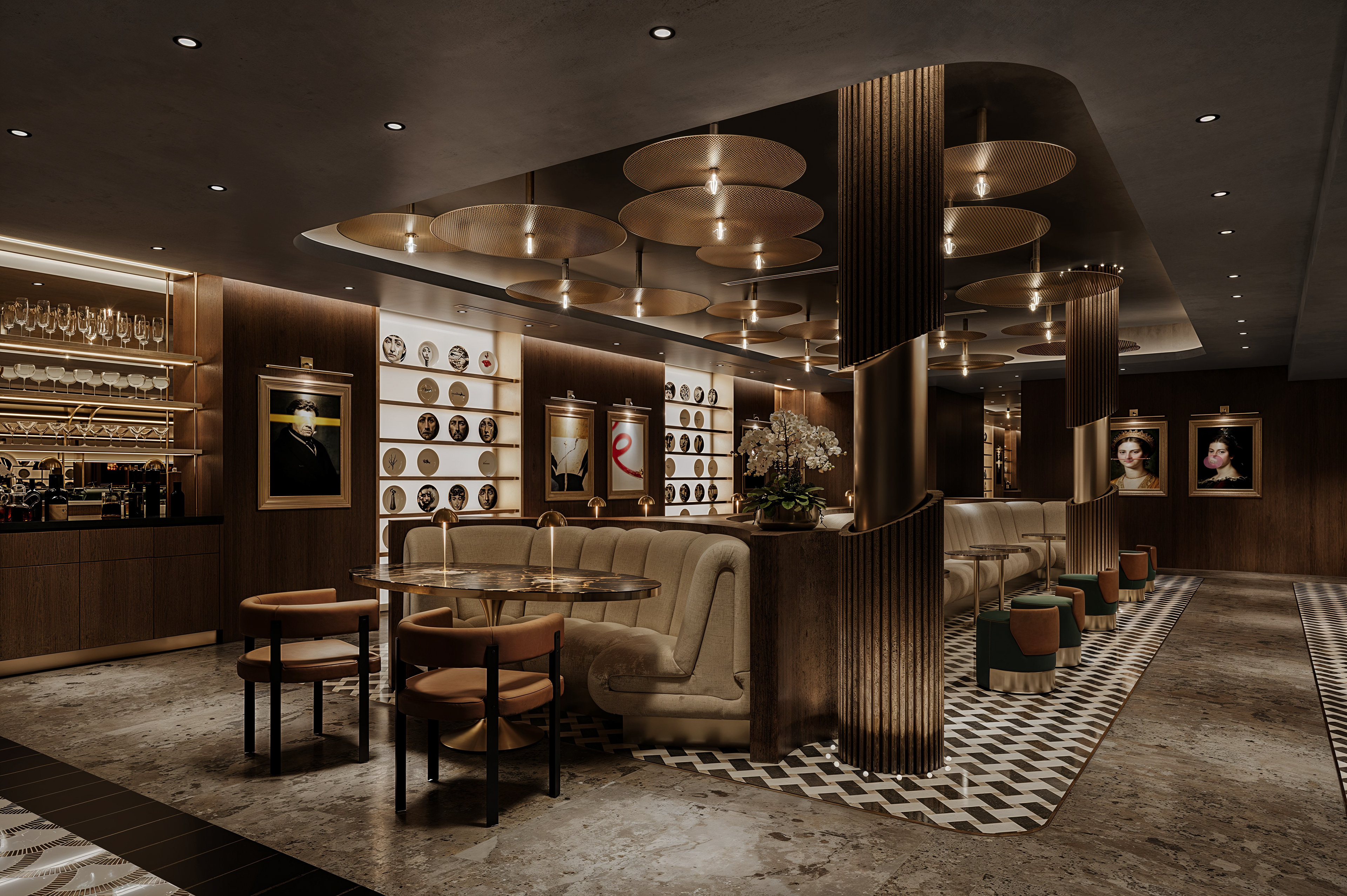 Booth by bar