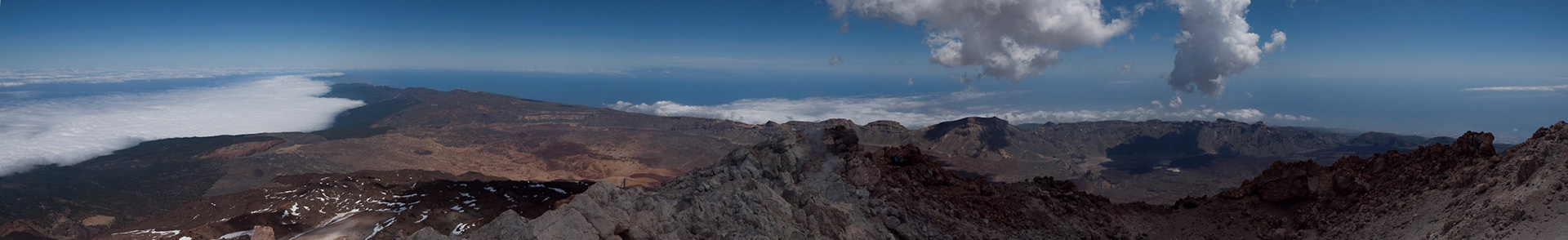 Panorama view from the summit of volcano teide on tenerife