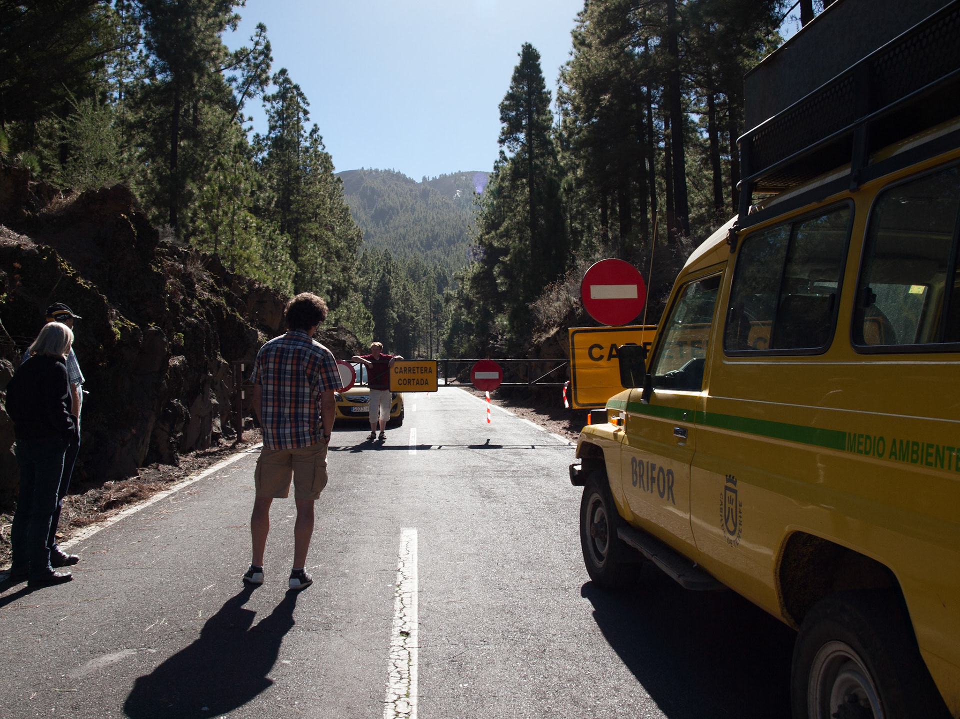 Road to the National park was closed because of ice and snow.