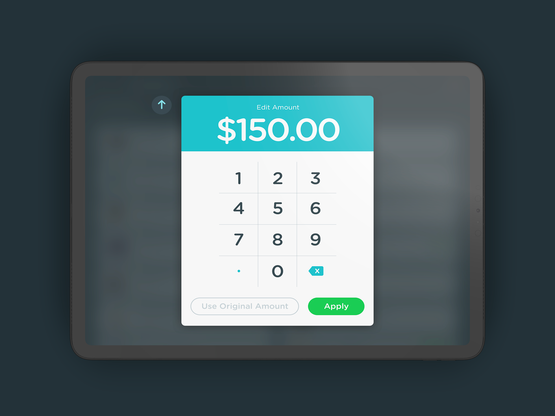 Payment numeric keyboard.