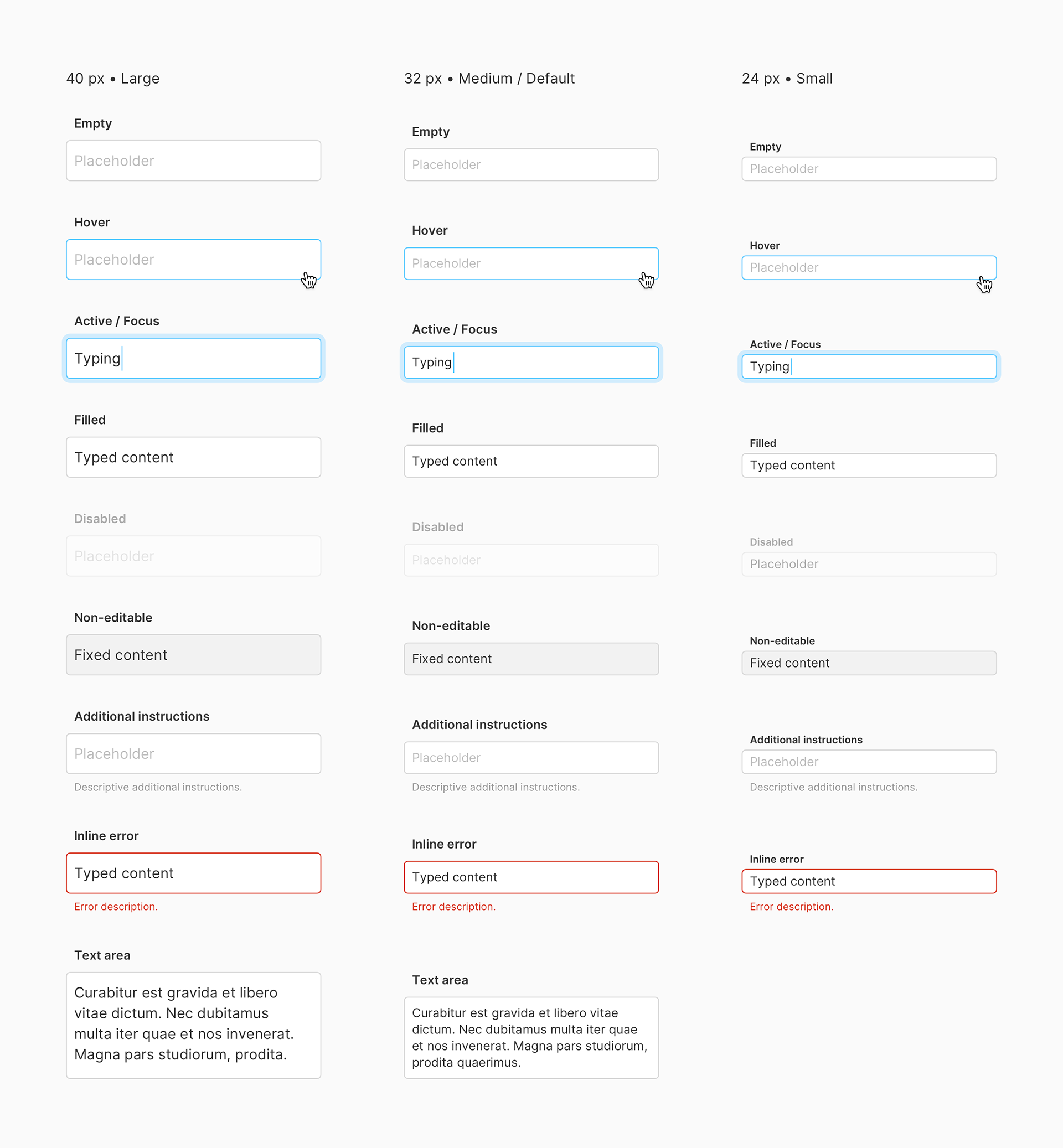 Text fields