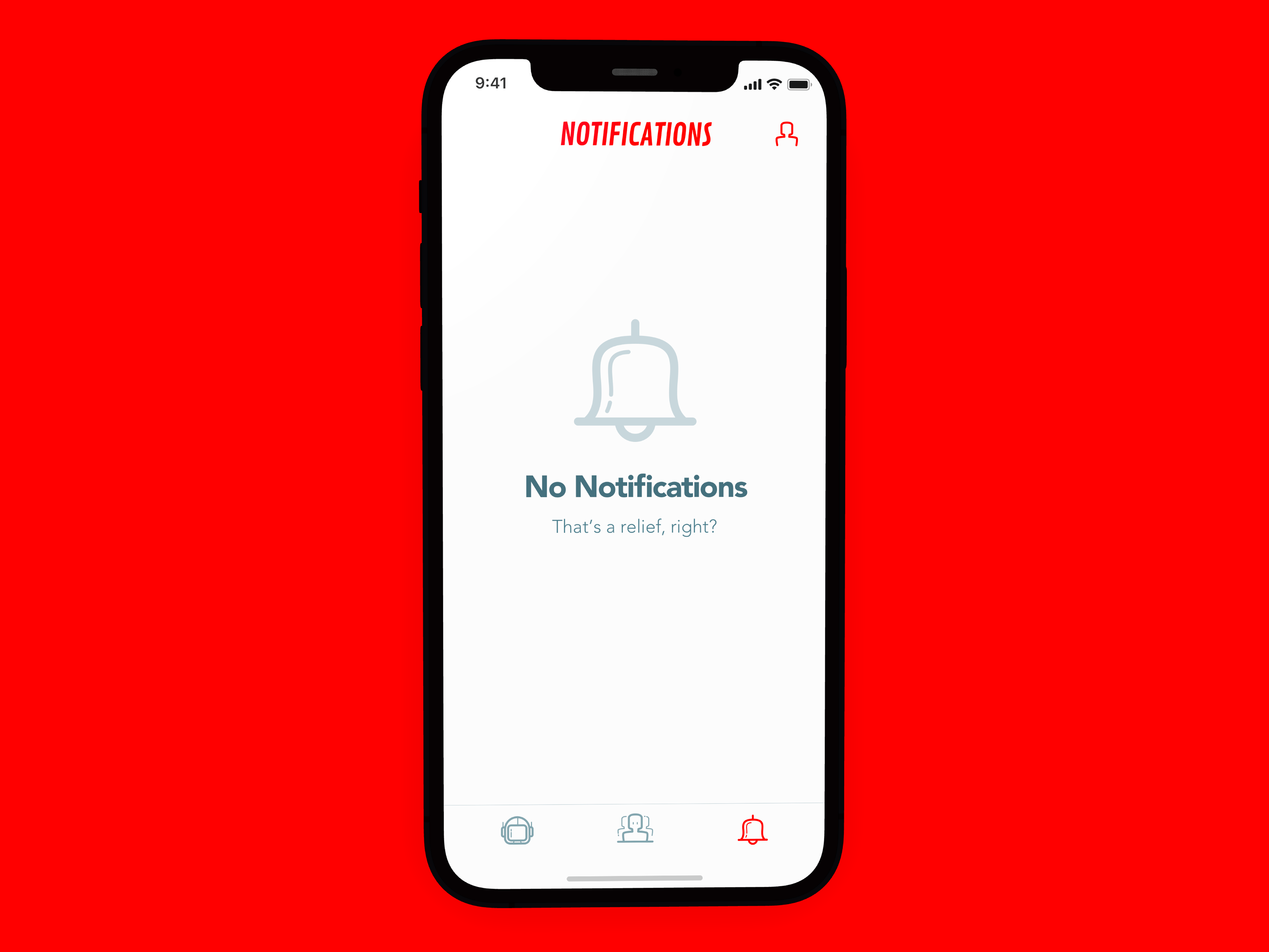 Notifications empty state.