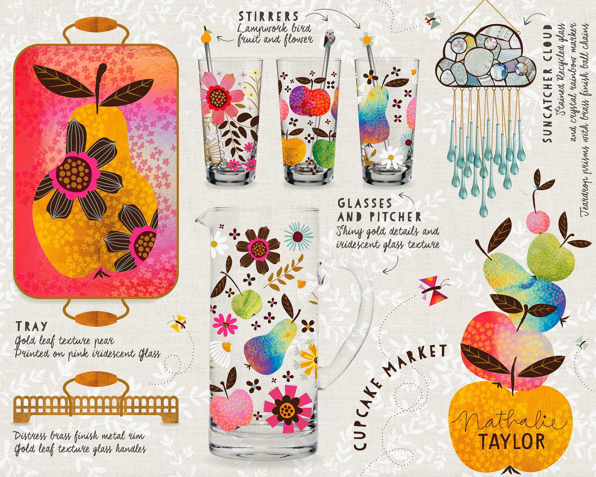 Collection sur verre | 2017 | Atelier de maîtres — Enseignantes Lilla Rogers et Margo Tantau | Illustrations numérique | Format final : 8 x 10 pouces