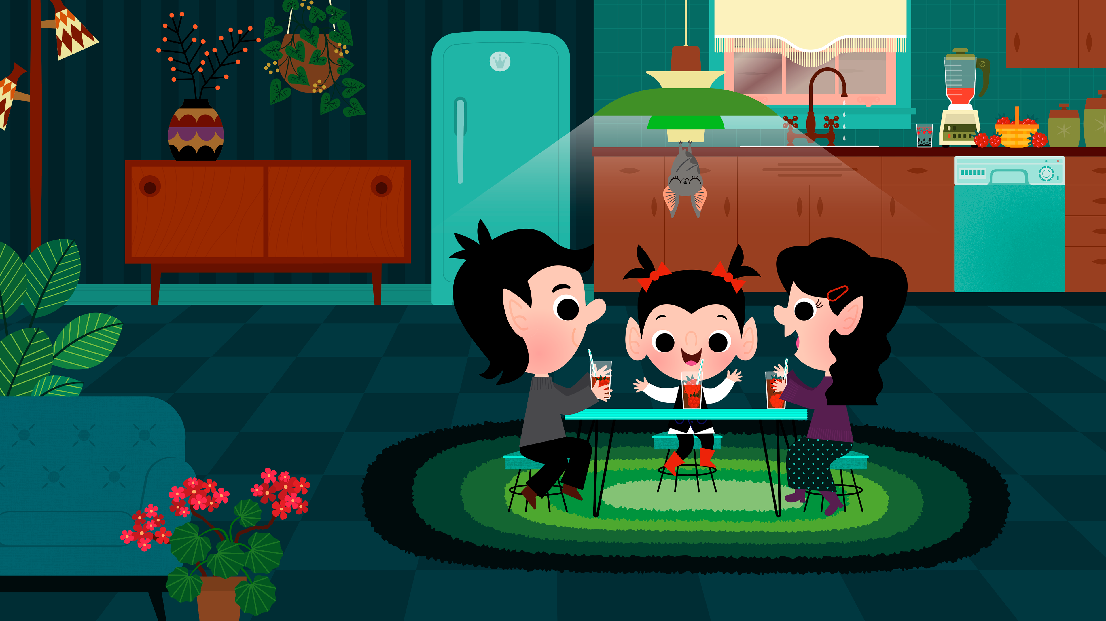 Quenotte et le soleil | 2025 | Passe-Partout | Attraction Image | Télé-Québec |  Illustration numérique | Format final : 1920 x 1080 px