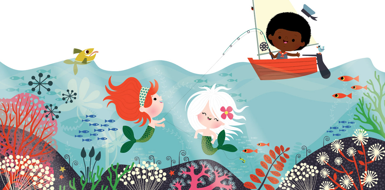 Mes petites comptines à écouter | 2017 | Auzou | Illustration numérique | Format final : 18.5 x 9.25 pouces