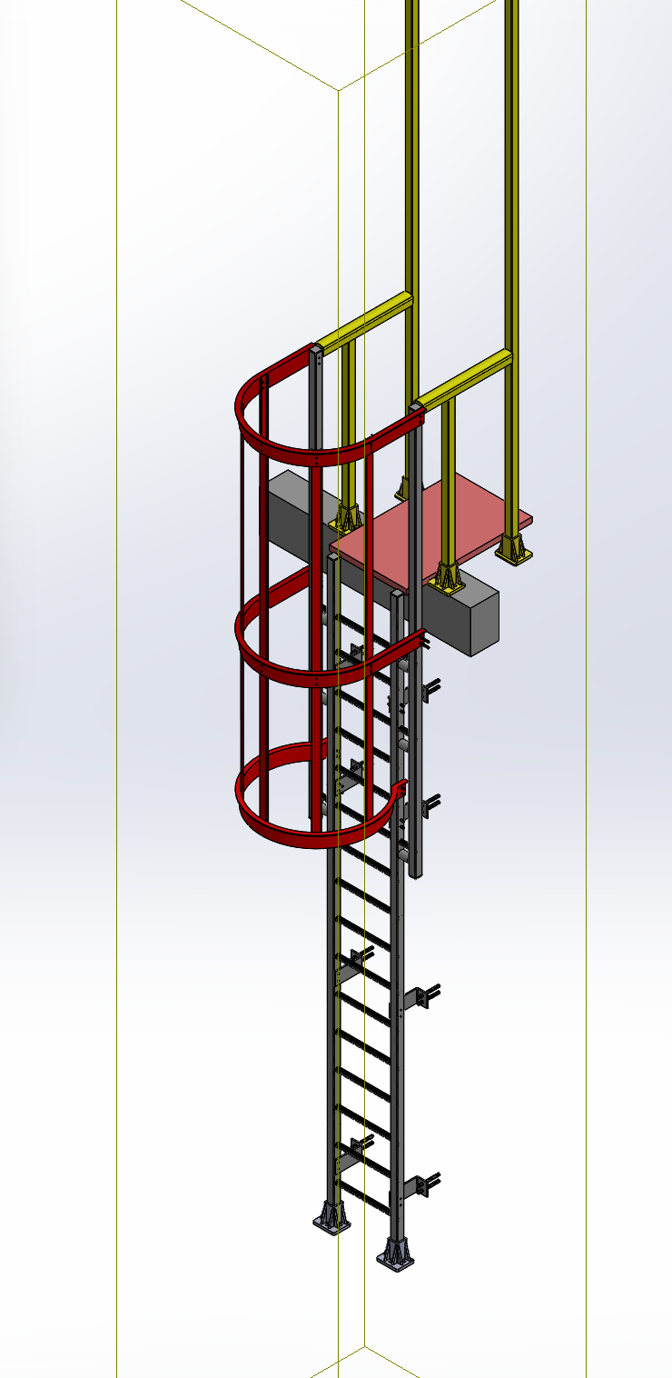 ladder and a landing.