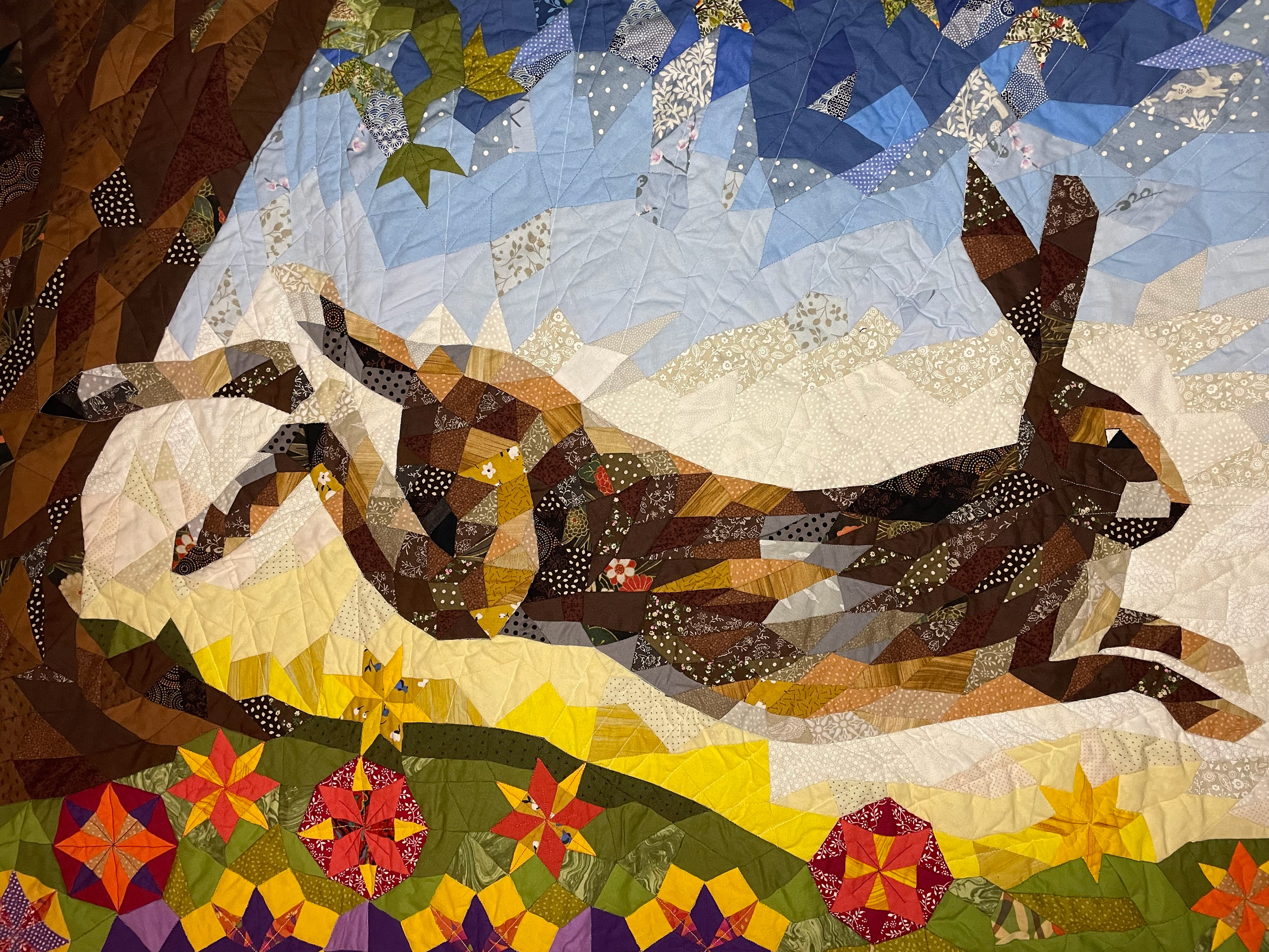 hare in detailed patchwork
