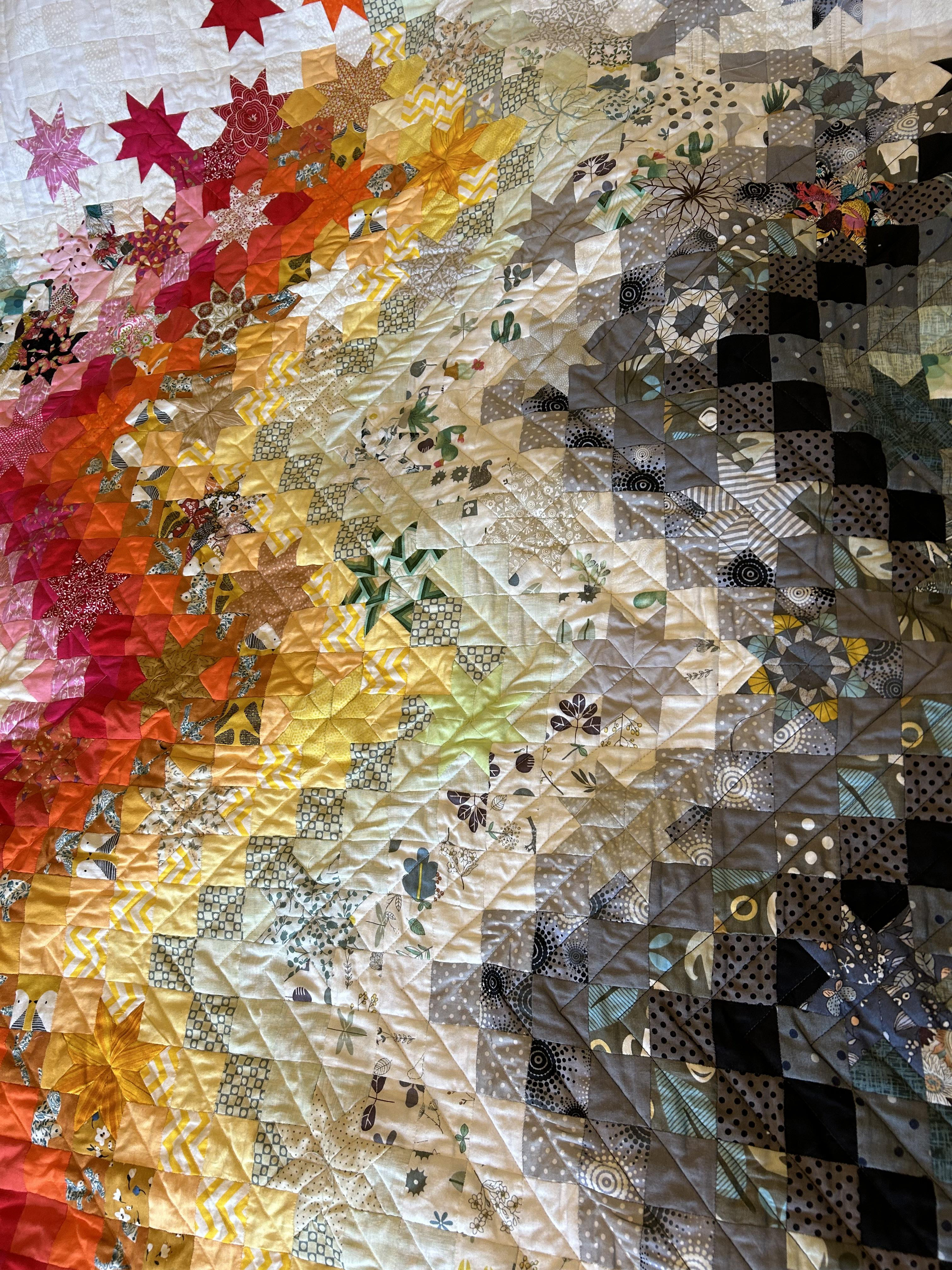 bright modern bed patchwork quilt